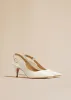 River Slingback Pump in White Crinkled Leather sold by KHAITE