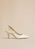 River Slingback Pump in White Crinkled Leather sold by KHAITE