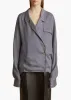 Garth Top in Navy and White Stripe sold by KHAITE