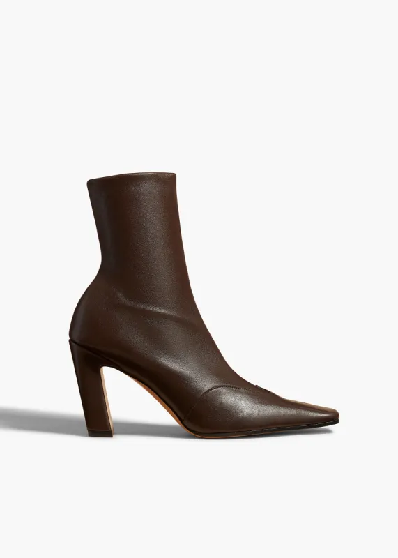 Nevada Stretch High Boot in Dark Brown Nappa Leather sold by KHAITE