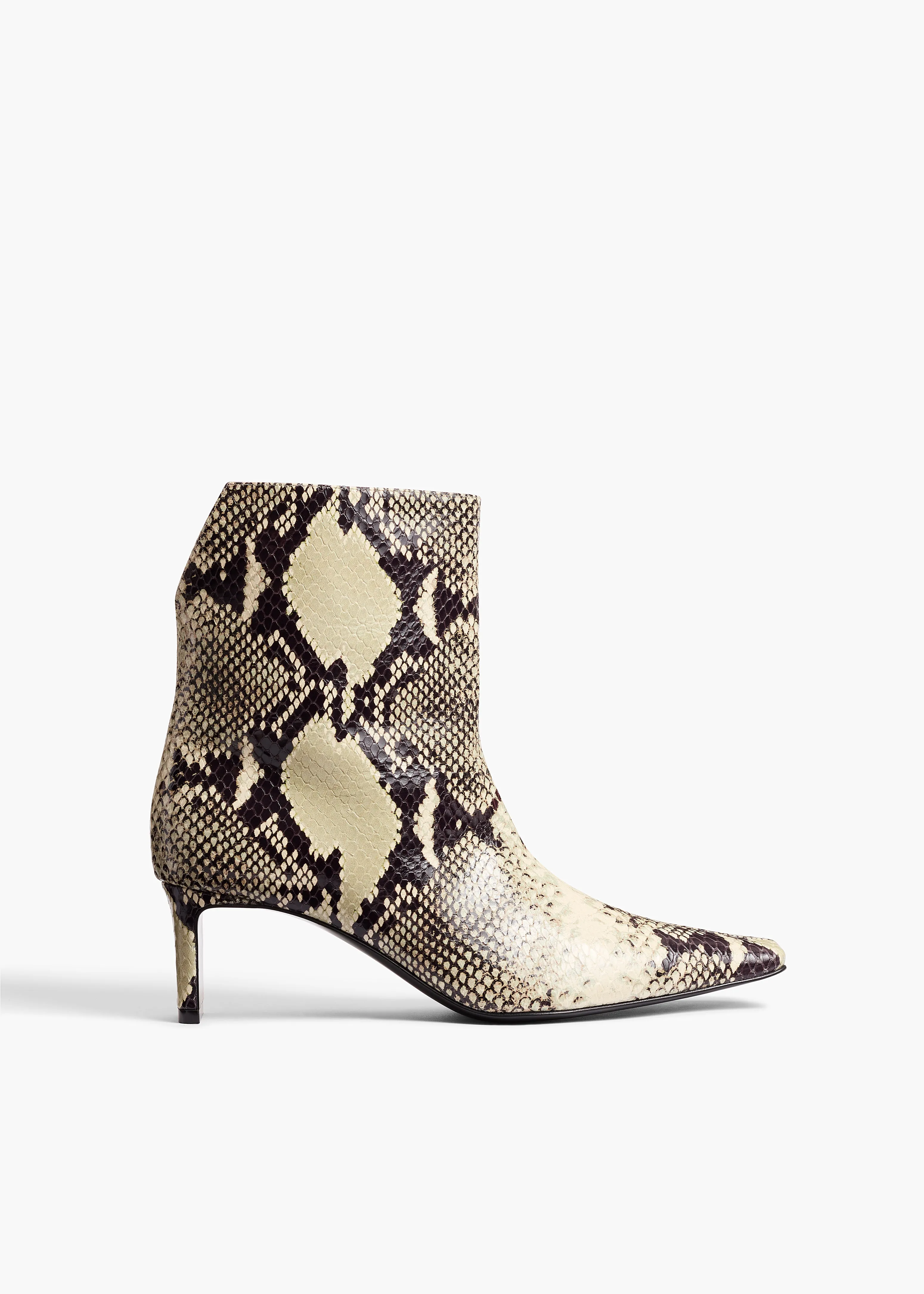 Ona Ankle Boot in Natural Python-Embossed Leather sold by KHAITE