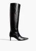 Ona Knee-High Boot in Black Glazed Leather sold by KHAITE