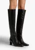 Ona Knee-High Boot in Black Glazed Leather sold by KHAITE