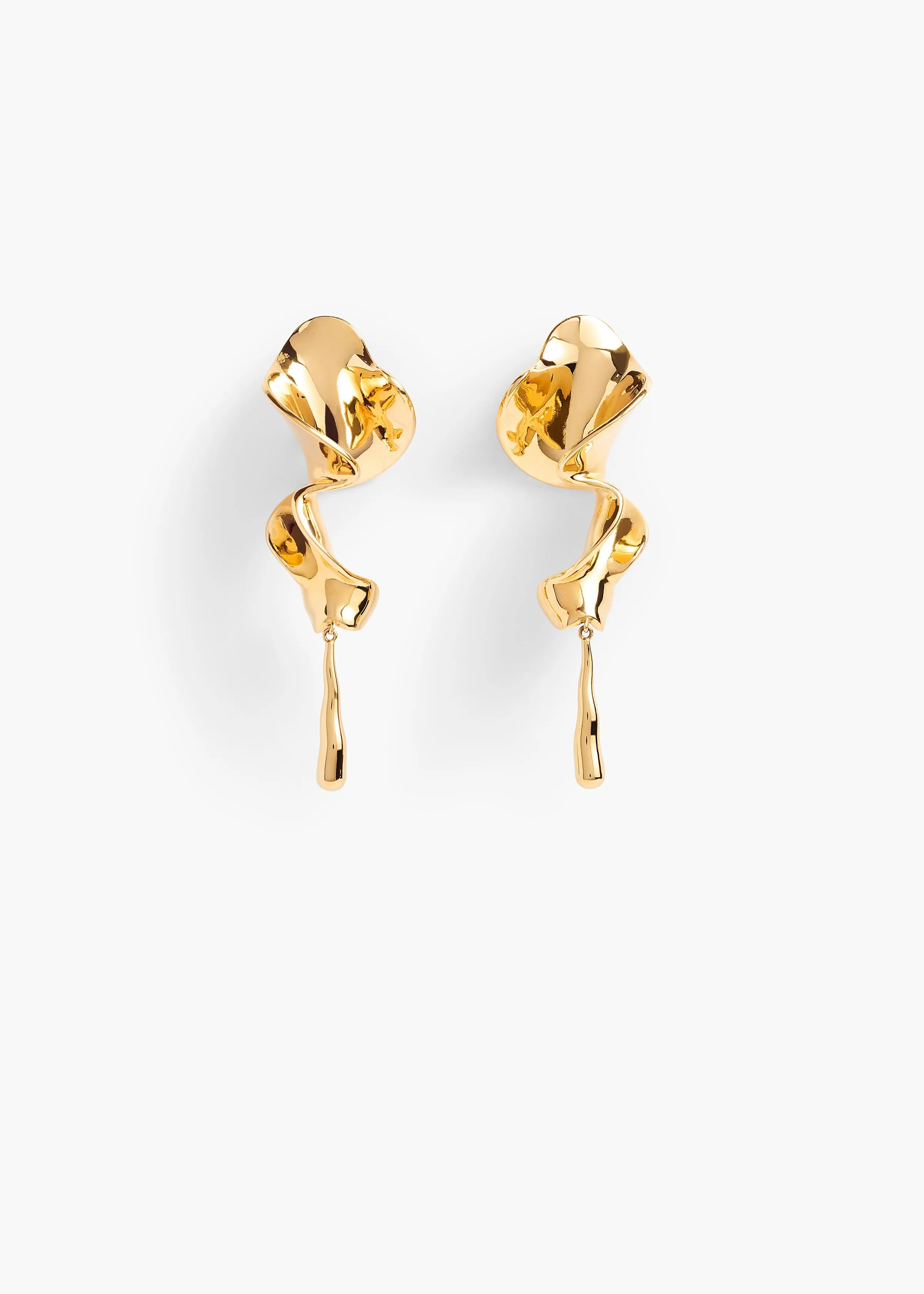 Tidal Earrings in Gold sold by KHAITE