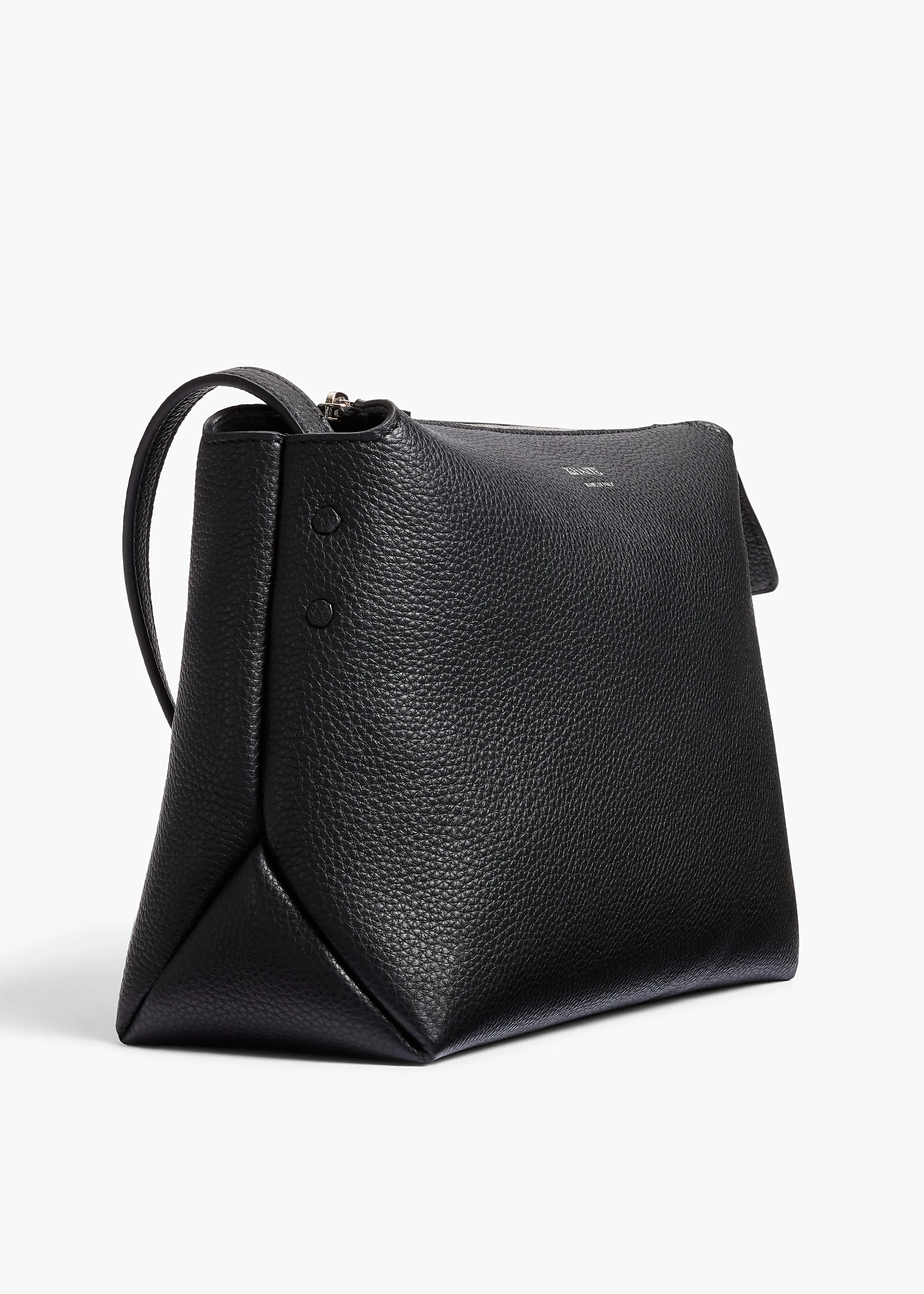 Lina Crossbody Bag in Black Pebbled Leather sold by KHAITE product image thumbnail 3