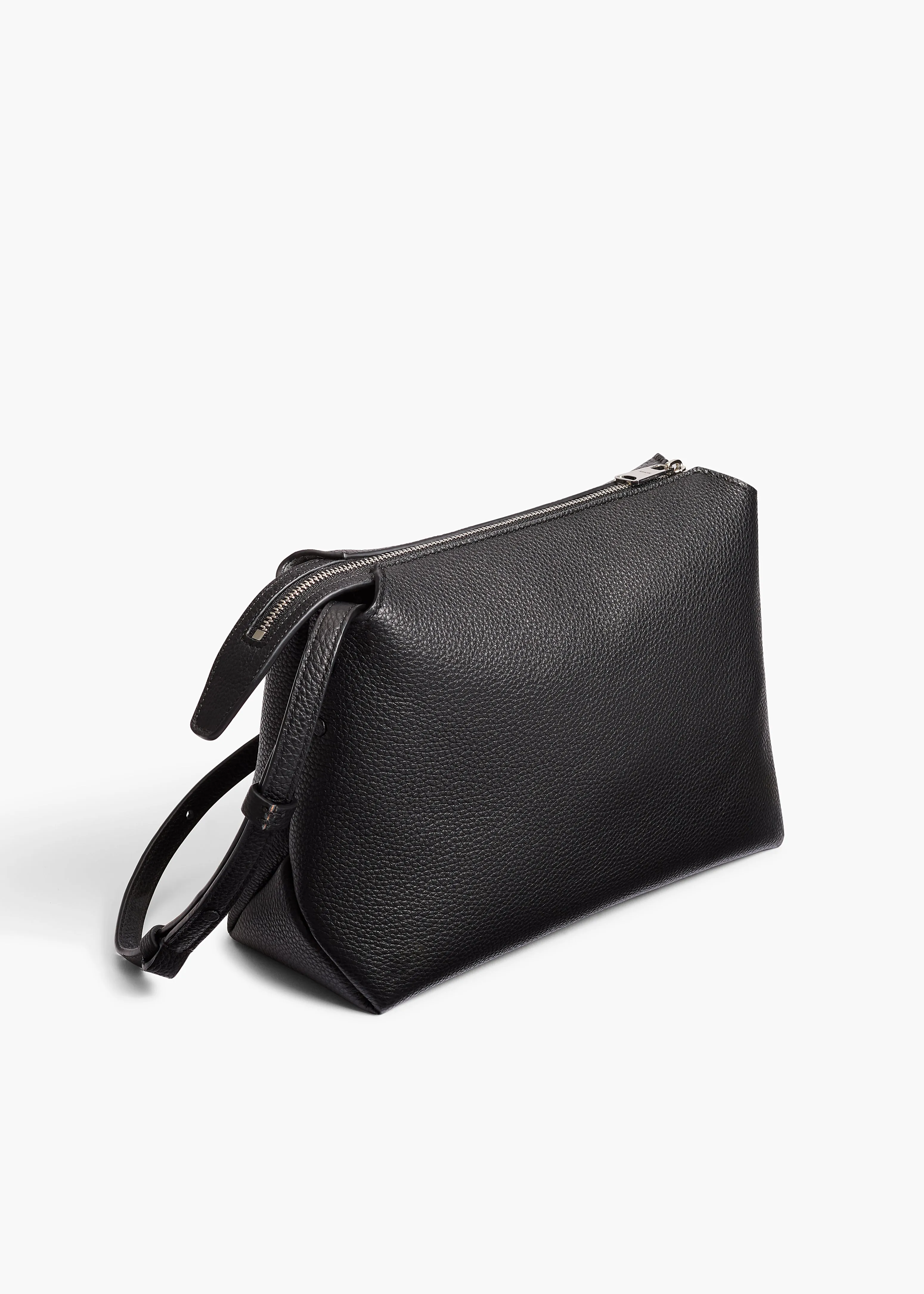 Lina Crossbody Bag in Black Pebbled Leather sold by KHAITE product image thumbnail 2