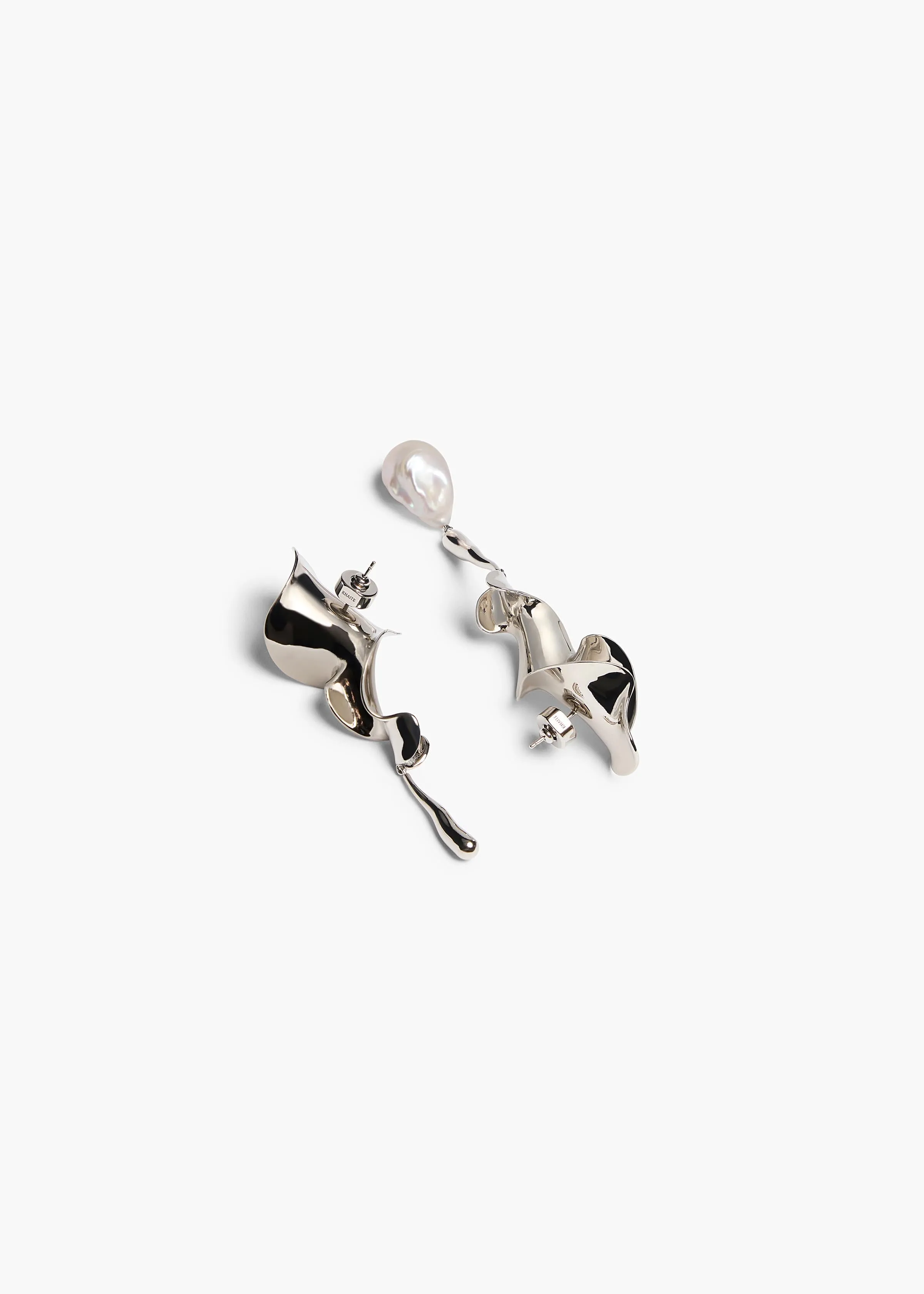 Tidal Earrings with Pearl in Silver sold by KHAITE product image thumbnail 2