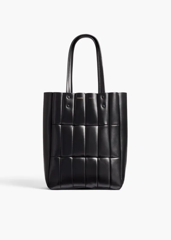 Small Zoe Tote in Black Nappa Leather sold by KHAITE