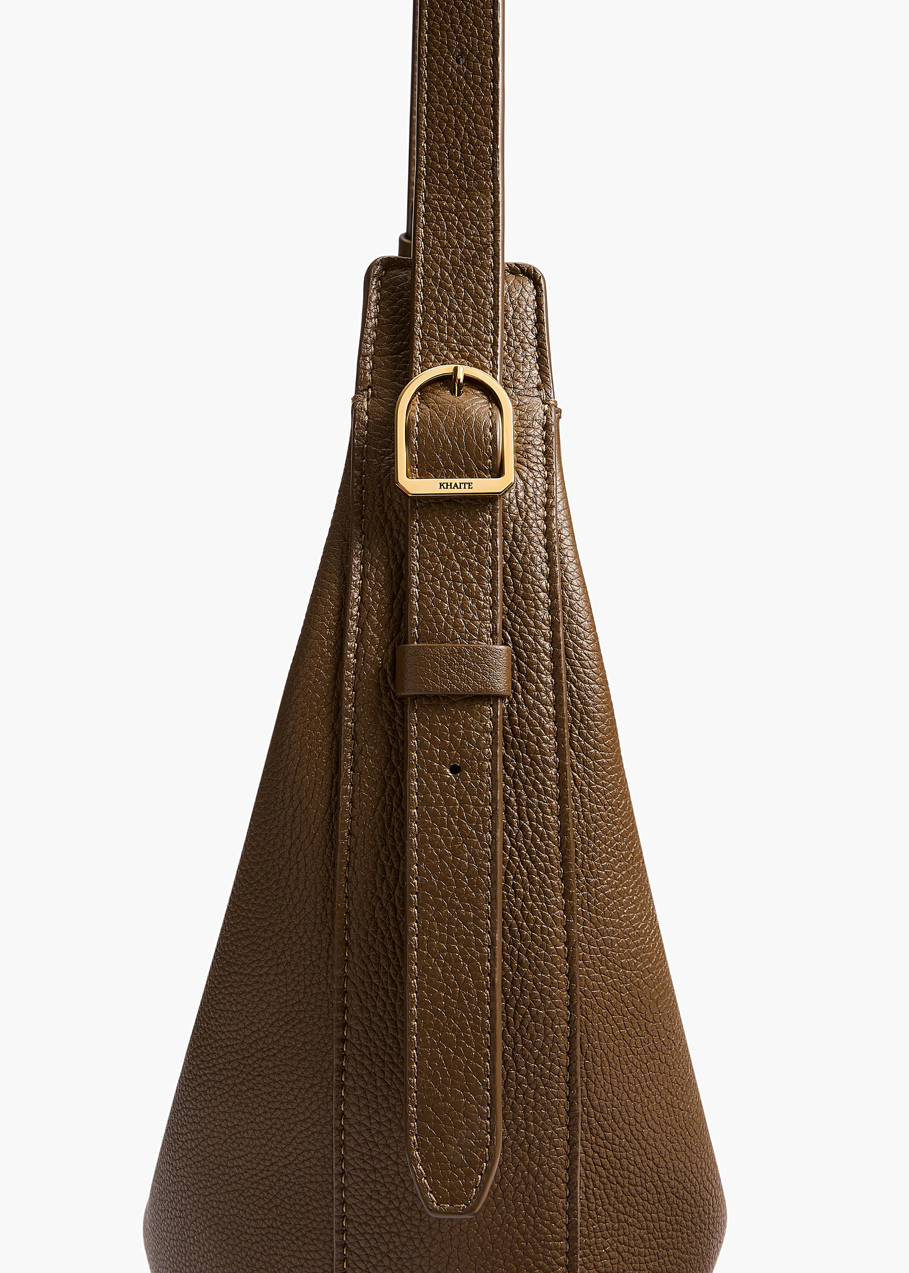 Small Augustina Crossbody Bag in Dark Olive Pebbled Leather sold by KHAITE product image thumbnail 3