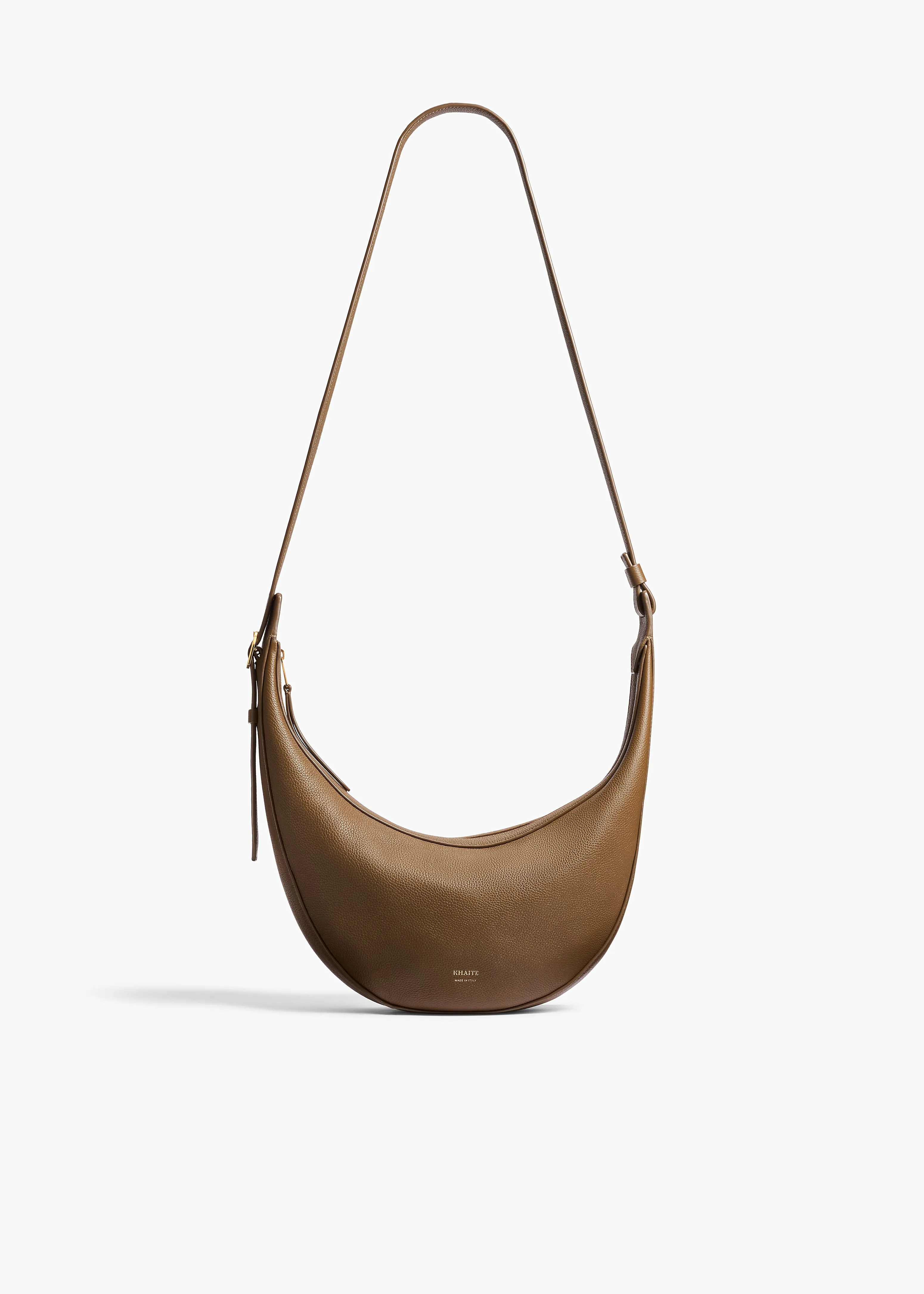Small Augustina Crossbody Bag in Dark Olive Pebbled Leather sold by KHAITE product image thumbnail 2