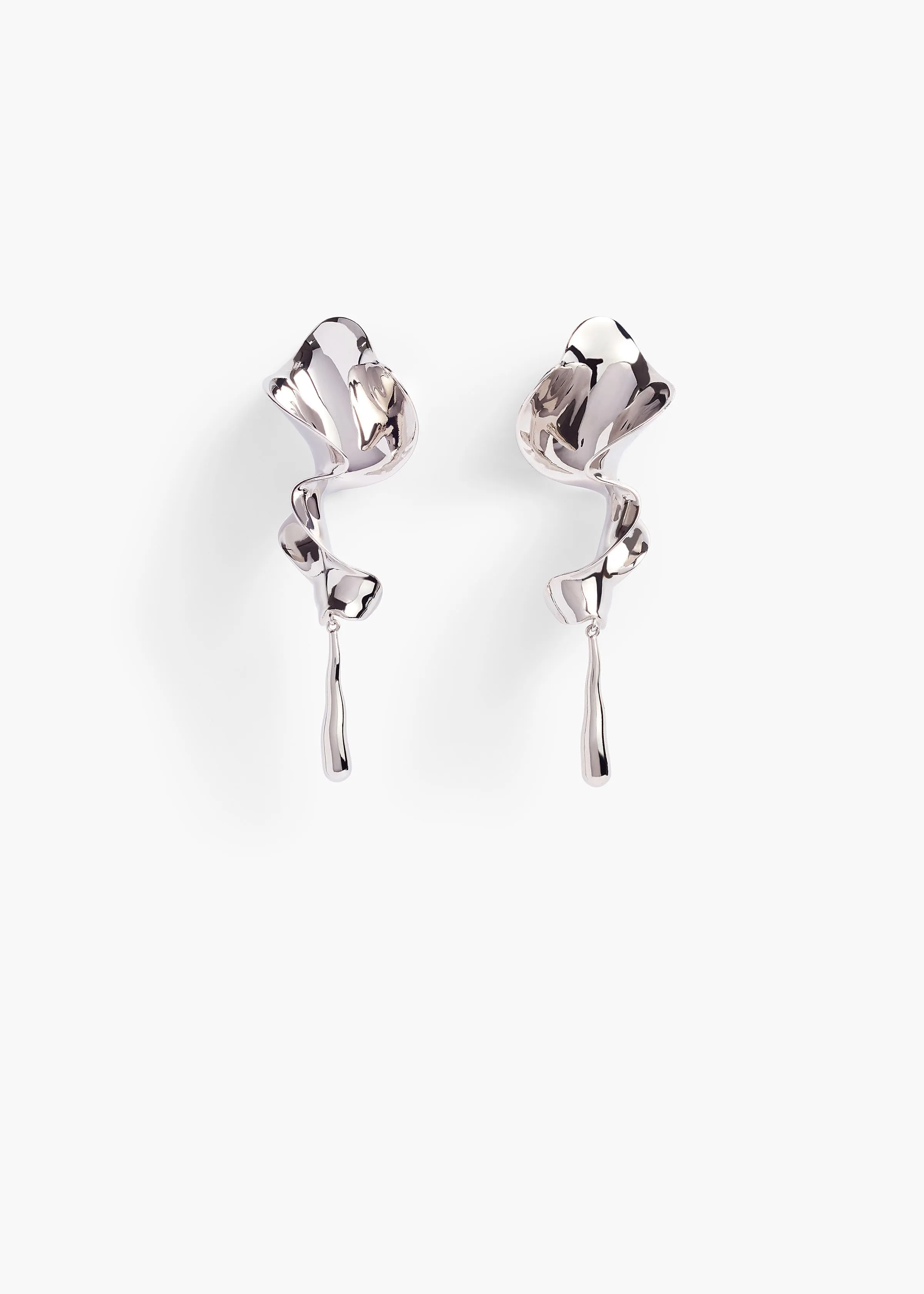 Tidal Earrings in Silver sold by KHAITE