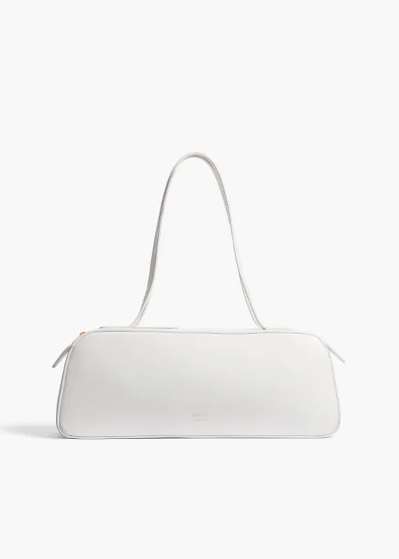 Simona Shoulder Bag in Optic White Crackle Patent Leather sold by KHAITE