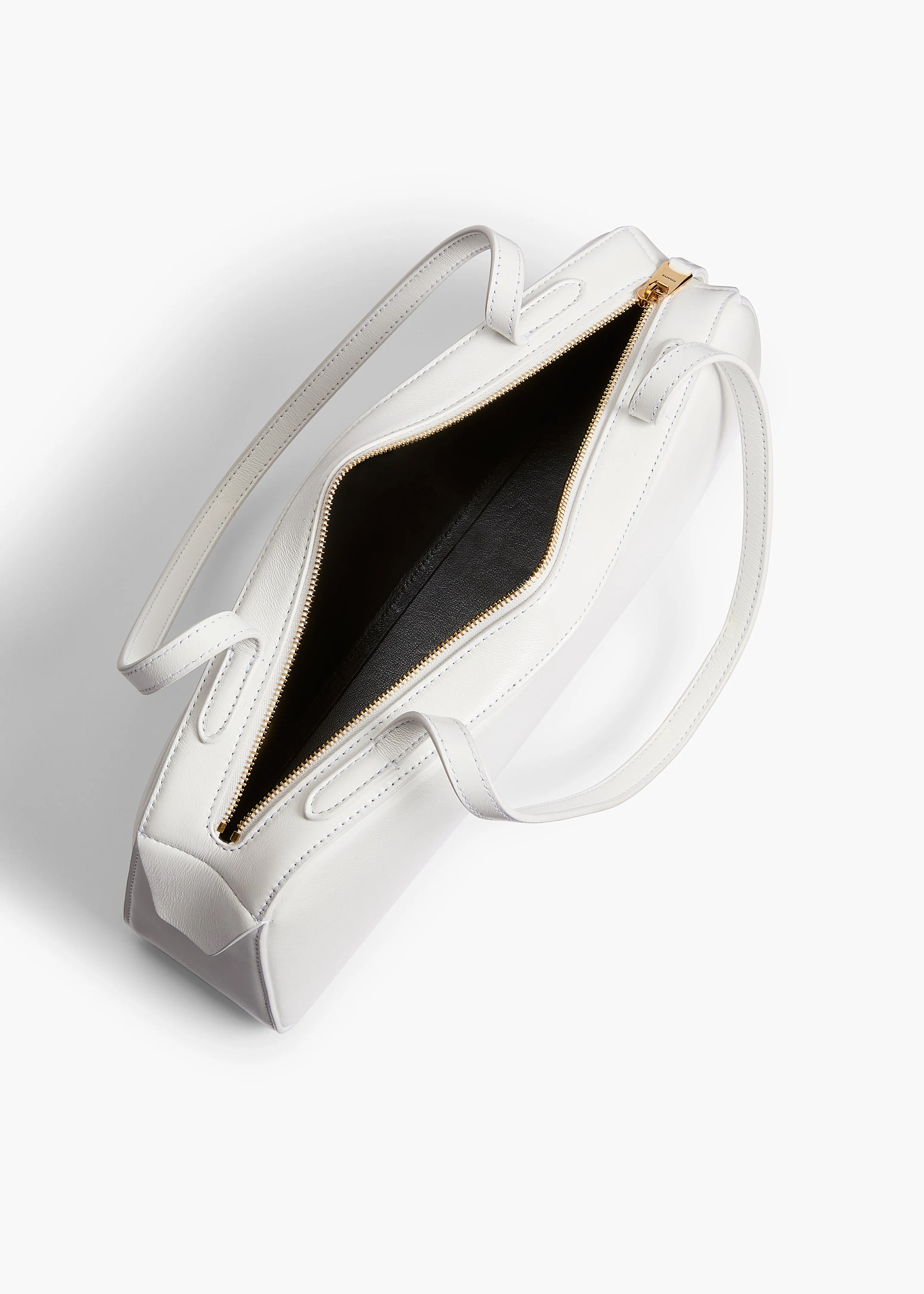 Simona Shoulder Bag in Optic White Crackle Patent Leather sold by KHAITE product image thumbnail 4