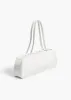 Simona Shoulder Bag in Optic White Crackle Patent Leather sold by KHAITE