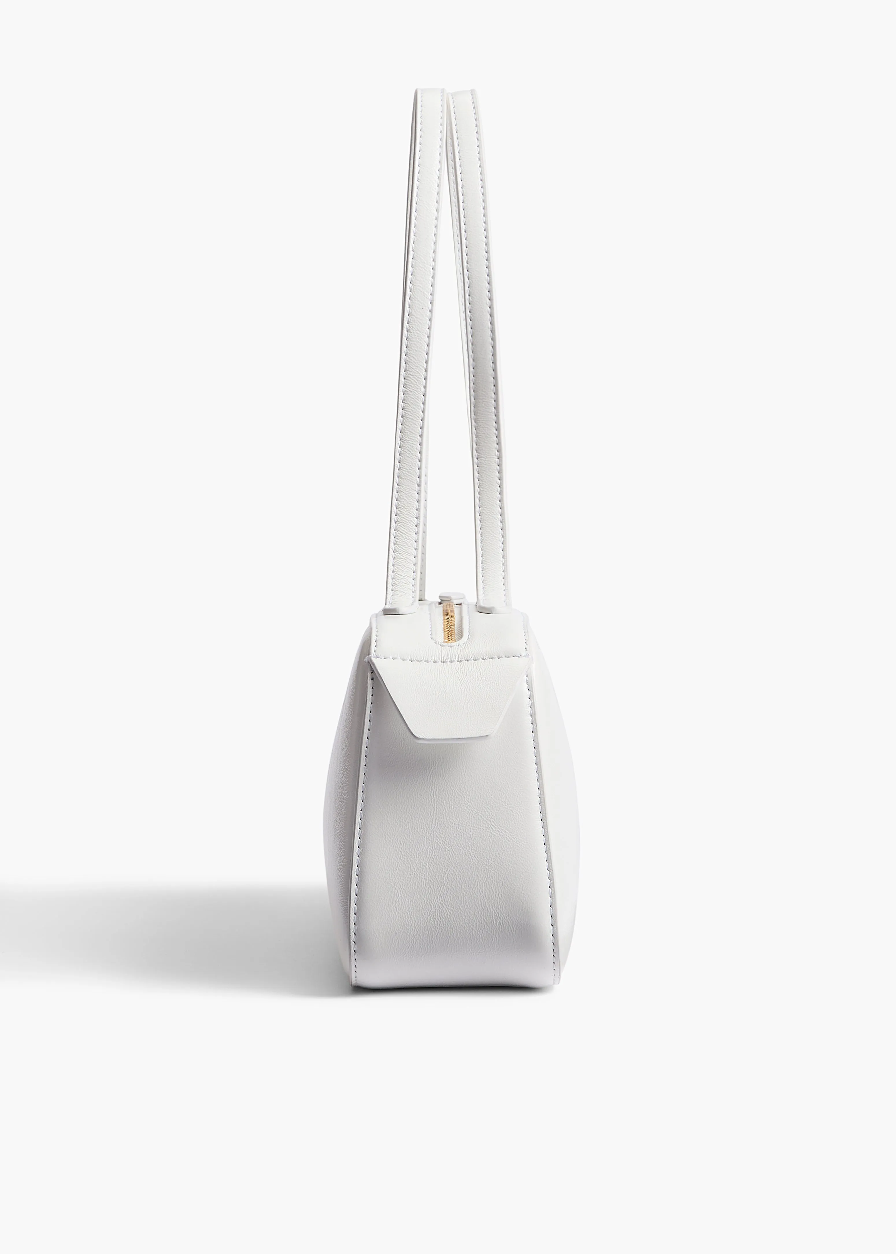 Simona Shoulder Bag in Optic White Crackle Patent Leather sold by KHAITE product image thumbnail 3