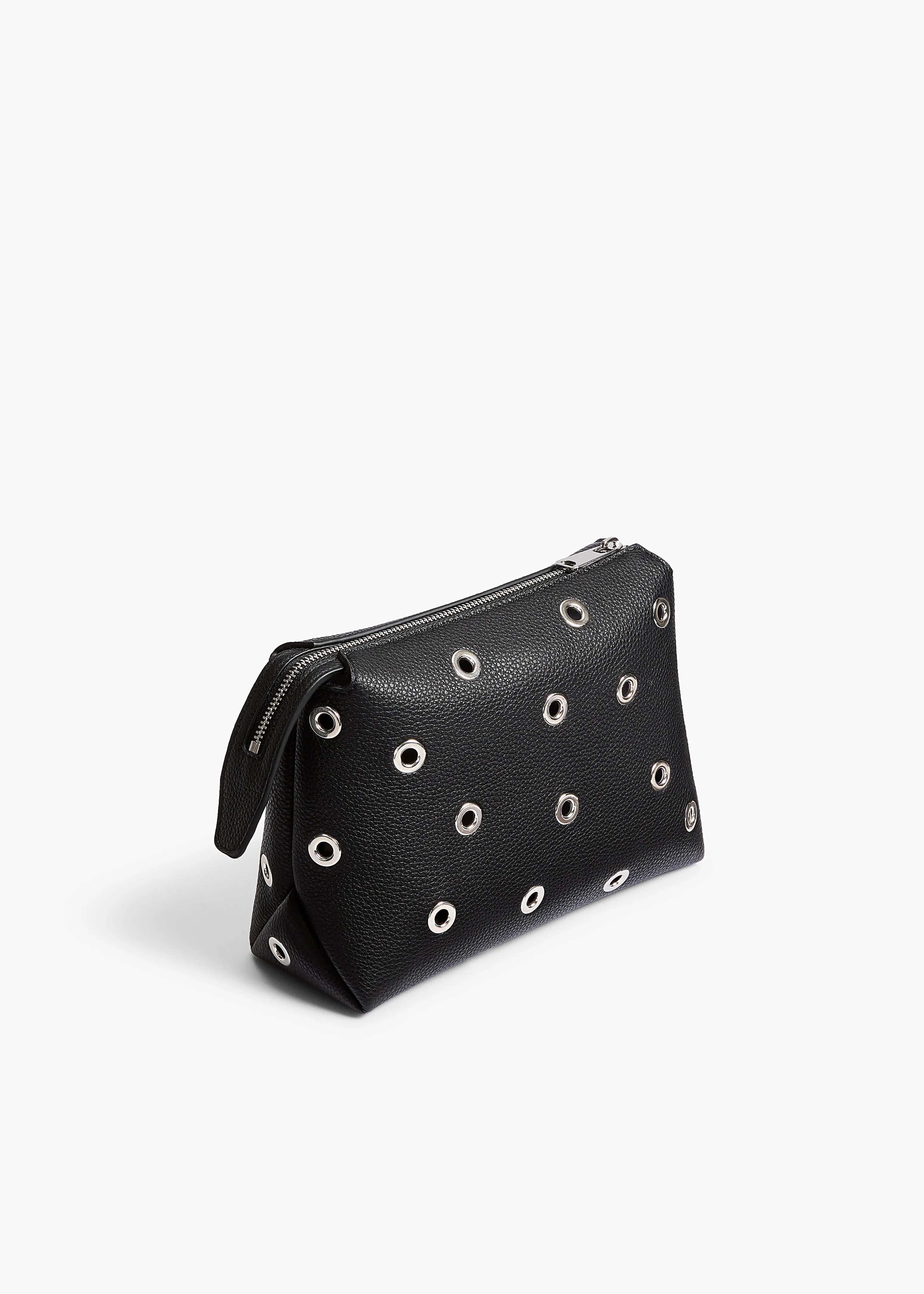 Lina Pochette in Black Pebbled Leather with Grommets sold by KHAITE product image thumbnail 2