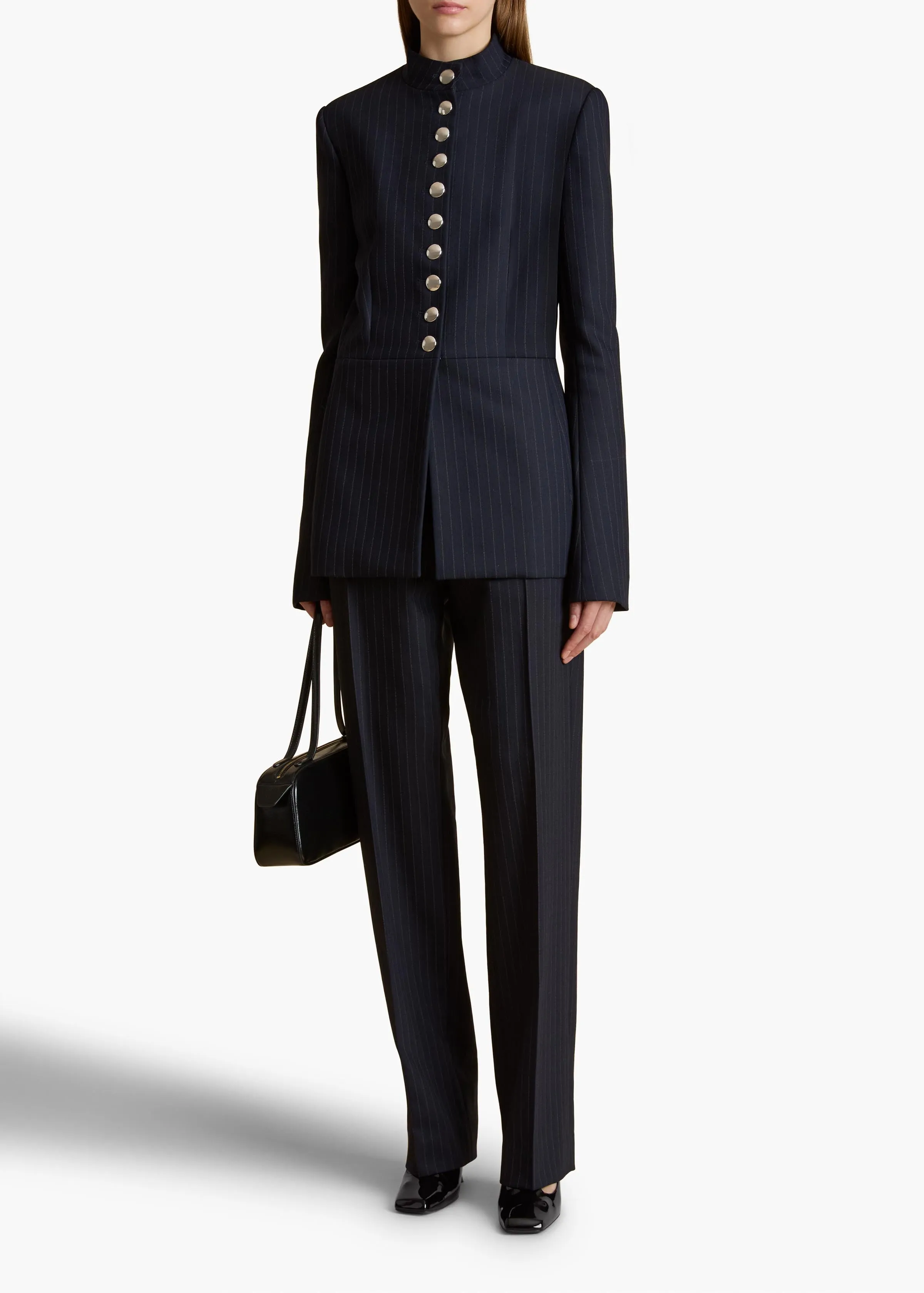 Cambie Pant in Navy and White Stripe sold by KHAITE product image thumbnail 2