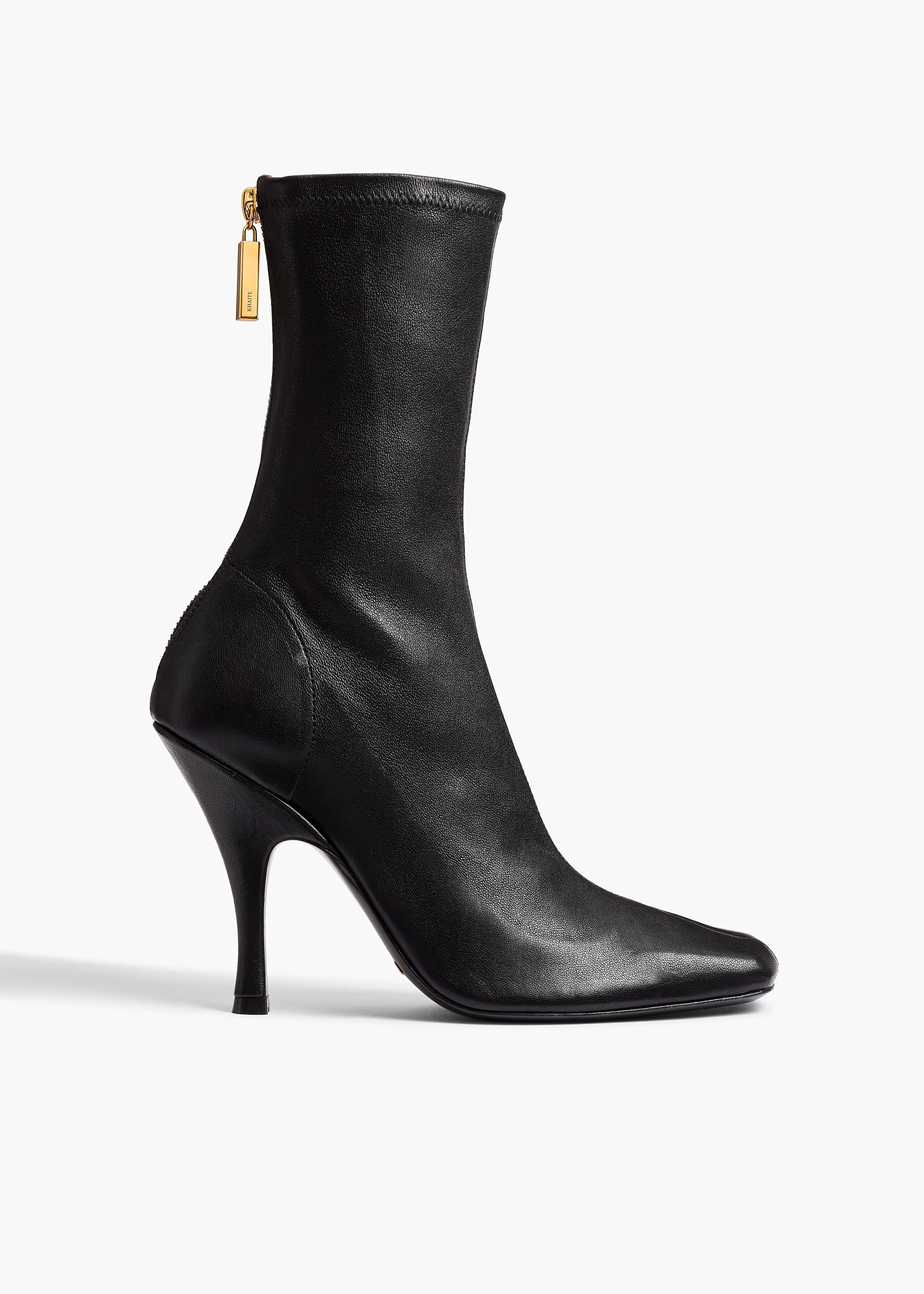 Eva Mid Calf Boot in Black Nappa Leather sold by KHAITE
