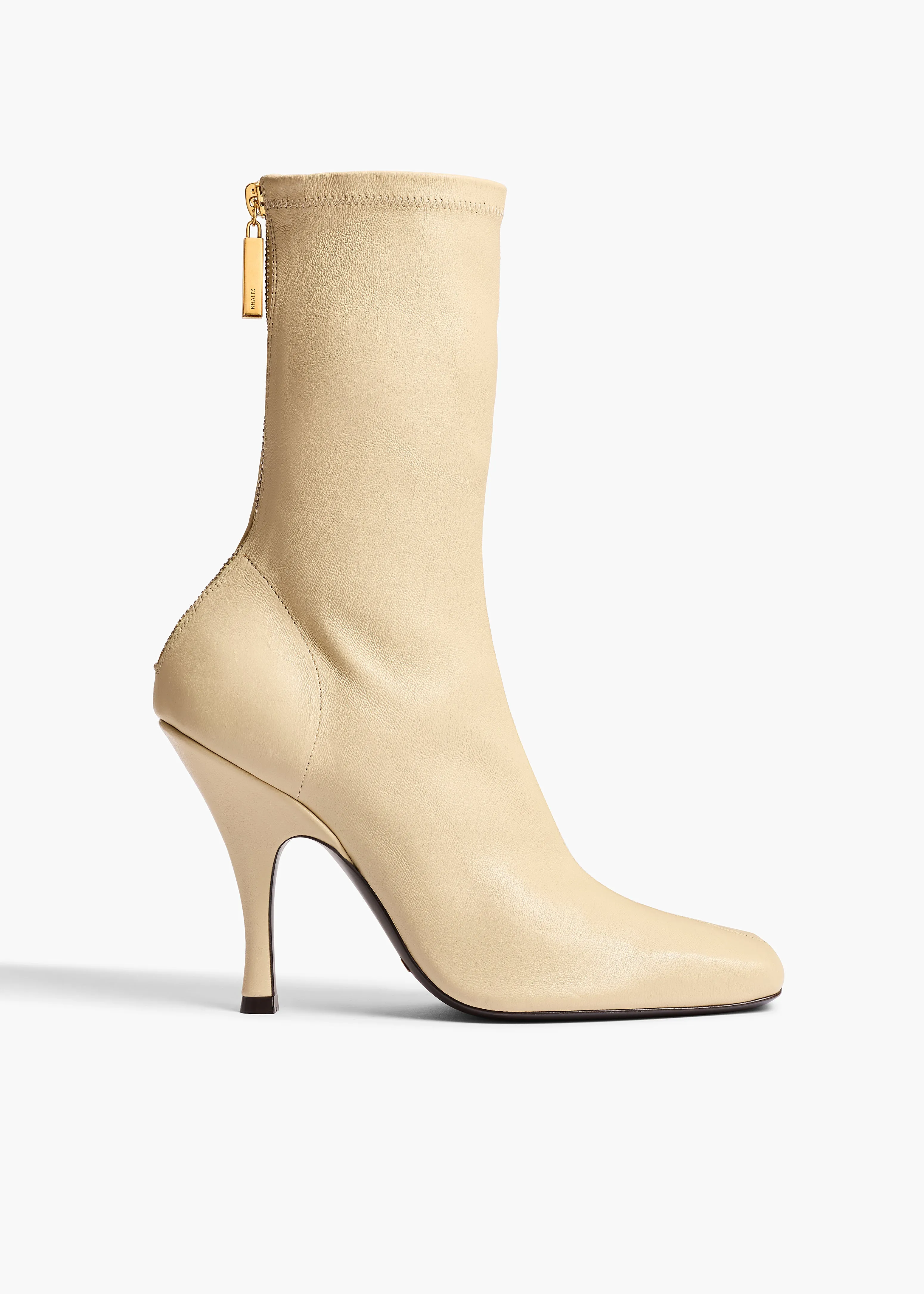 Eva Mid Calf Boot in Sand Nappa Leather sold by KHAITE