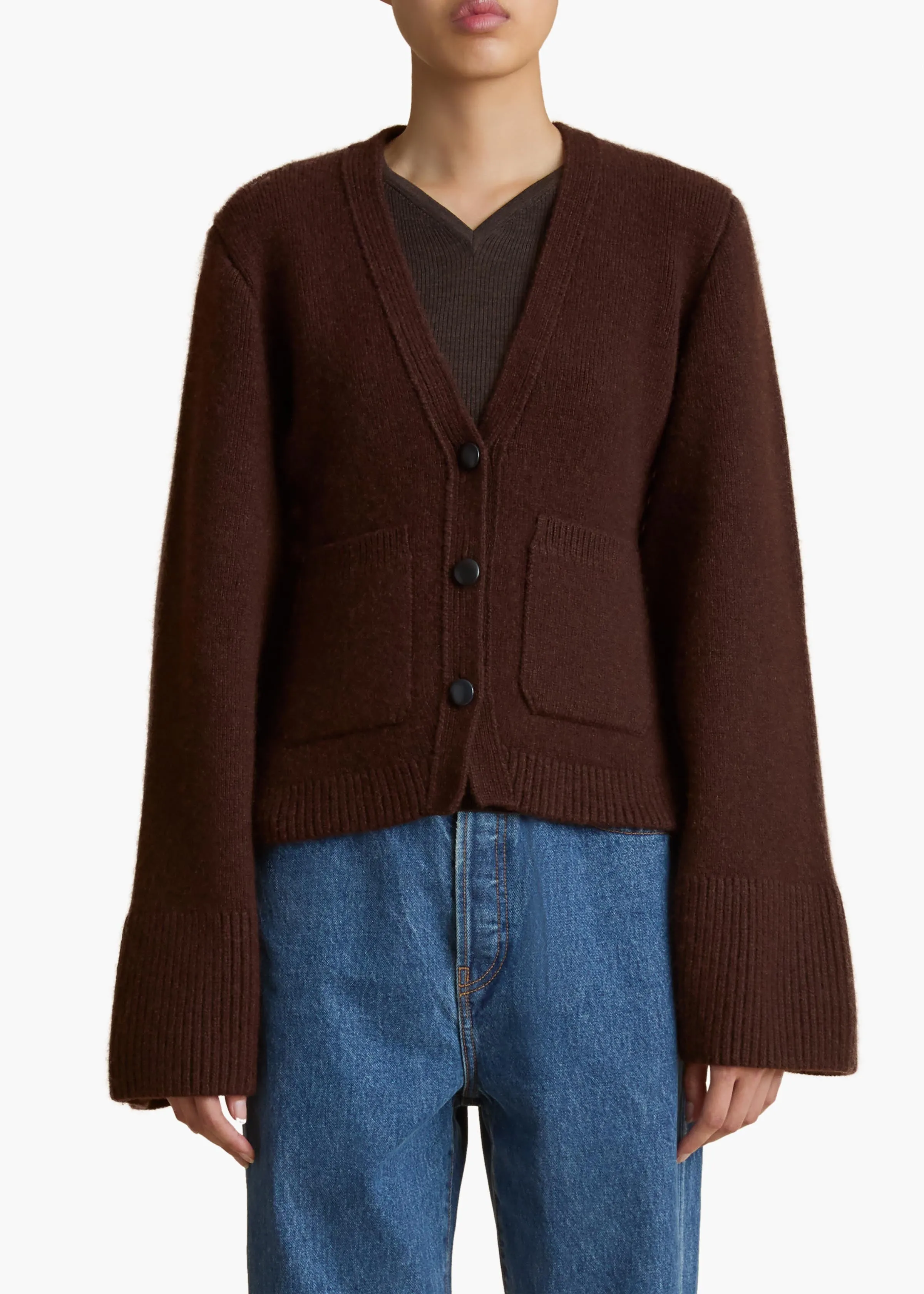 Scarlet Cardigan in Rosewood sold by KHAITE product image thumbnail 3
