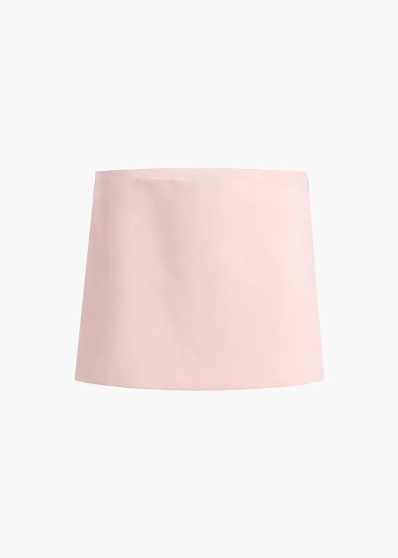 Jett Skirt in Soft Pink Suede sold by KHAITE