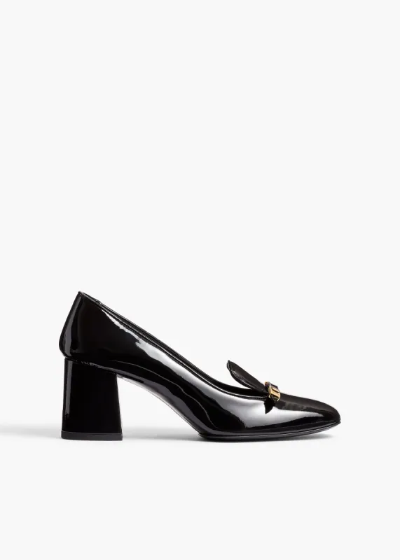 Elio Loafer Pump in Black Patent Leather sold by KHAITE