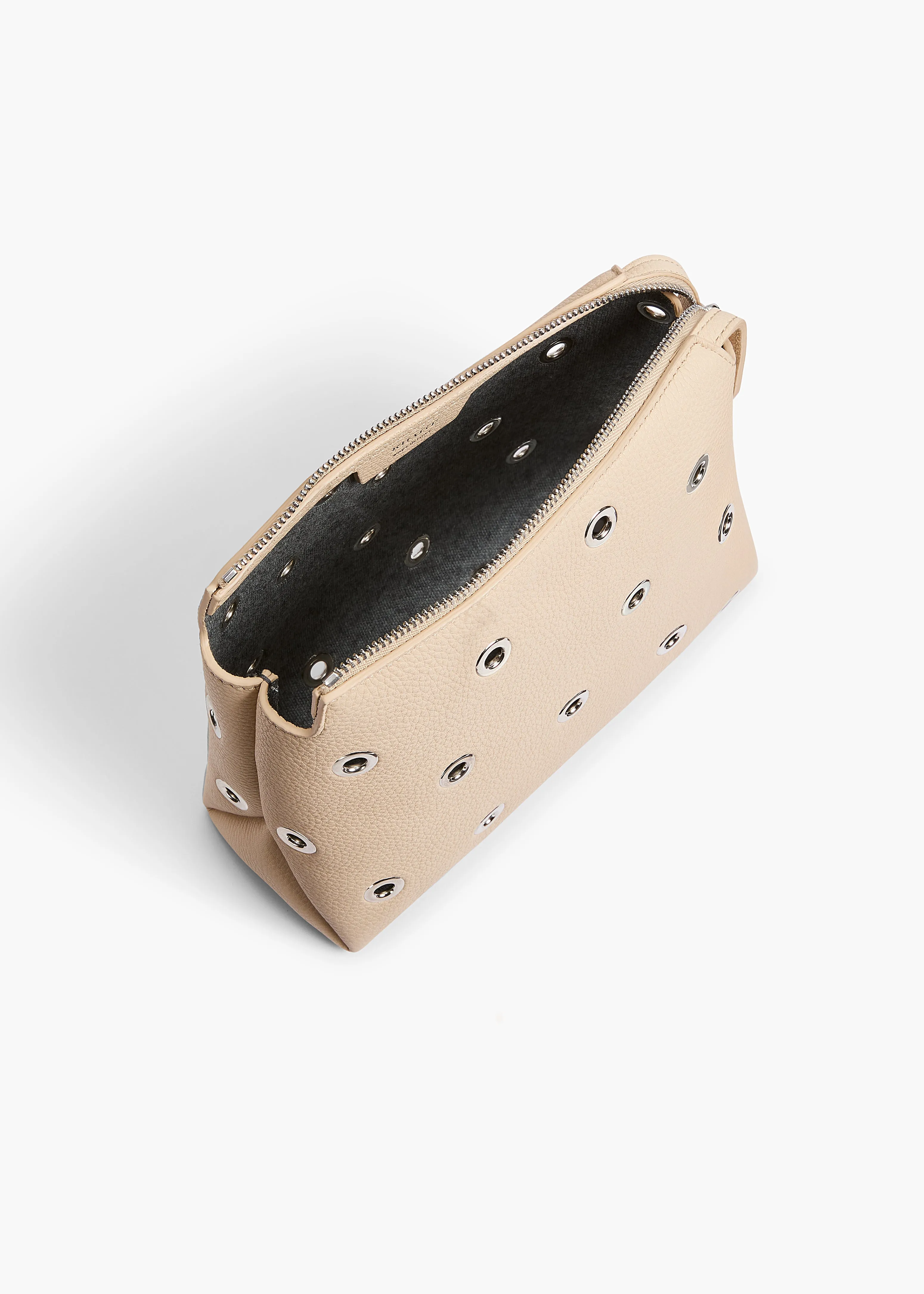 Lina Pochette in Dark Ivory Pebbled Leather with Grommets sold by KHAITE product image thumbnail 4