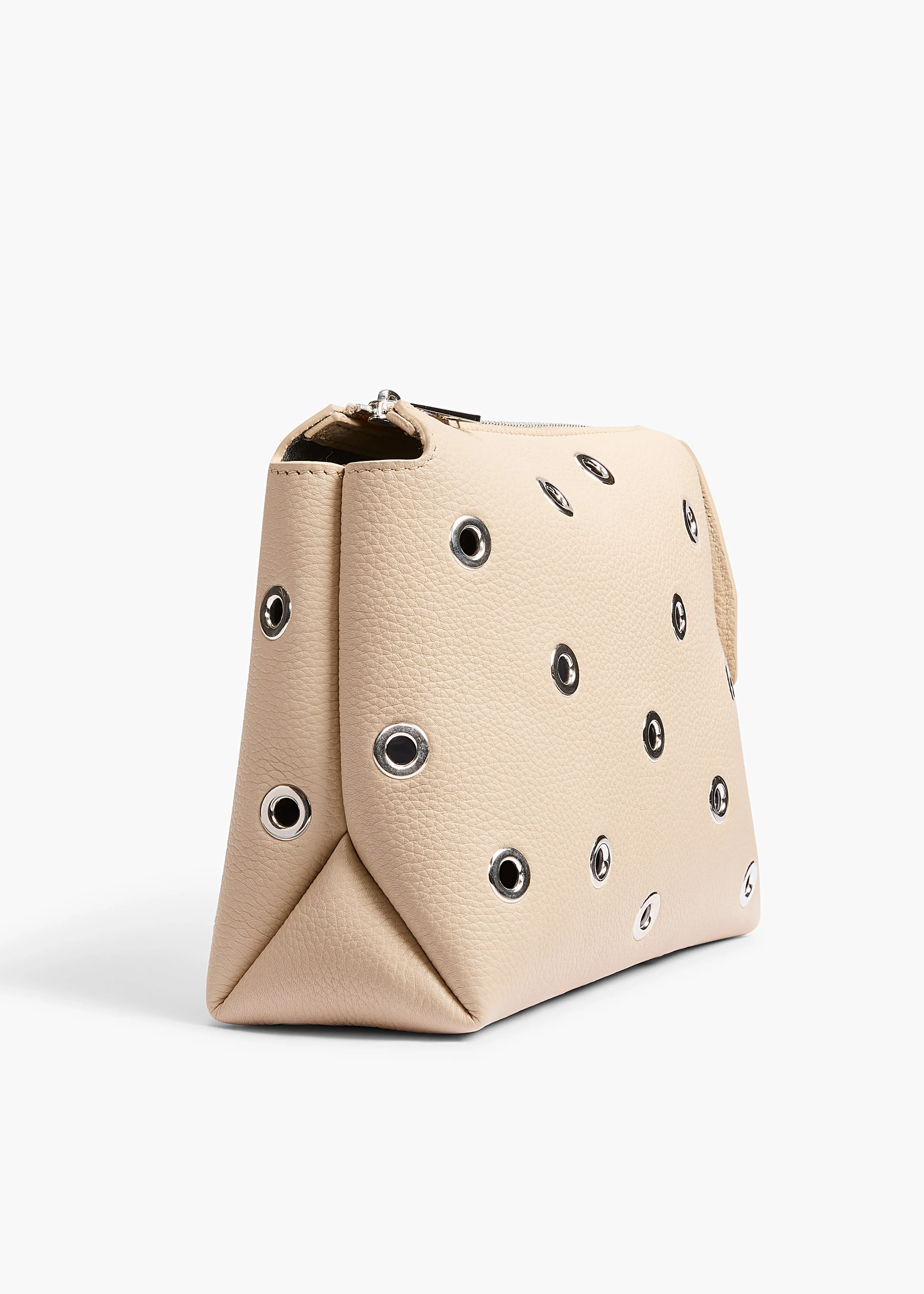 Lina Pochette in Dark Ivory Pebbled Leather with Grommets sold by KHAITE product image thumbnail 3