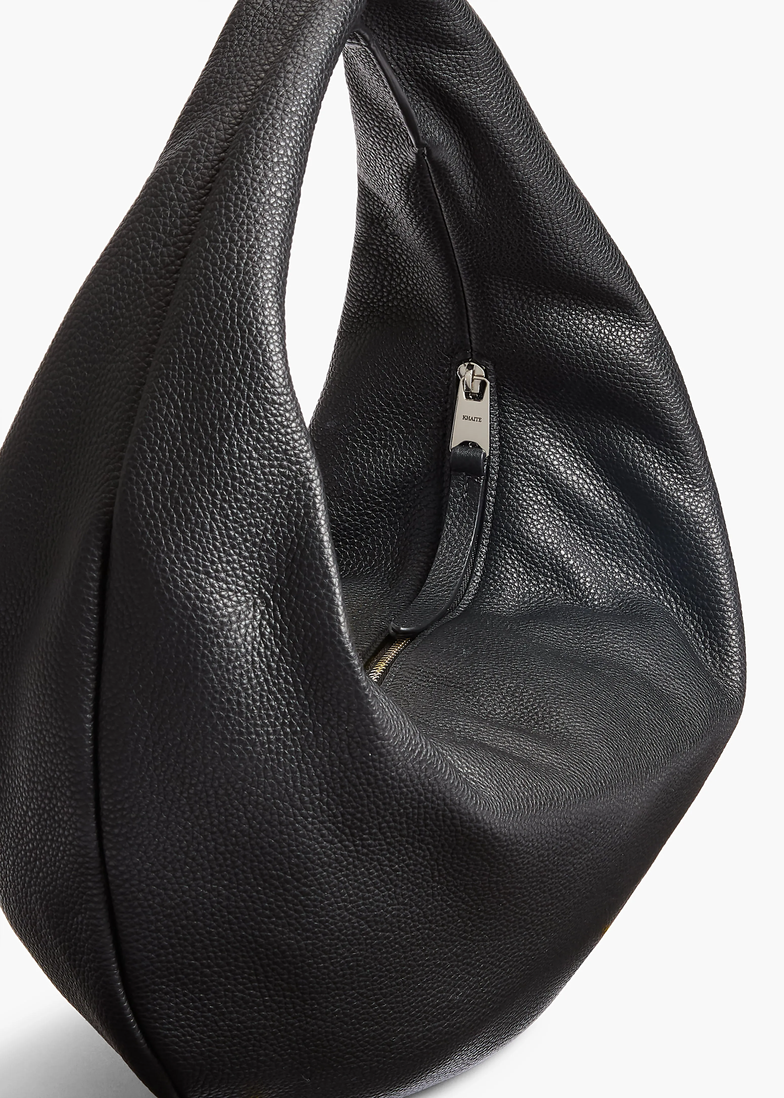 Medium Olivia Hobo in Black Pebbled Leather sold by KHAITE product image thumbnail 4