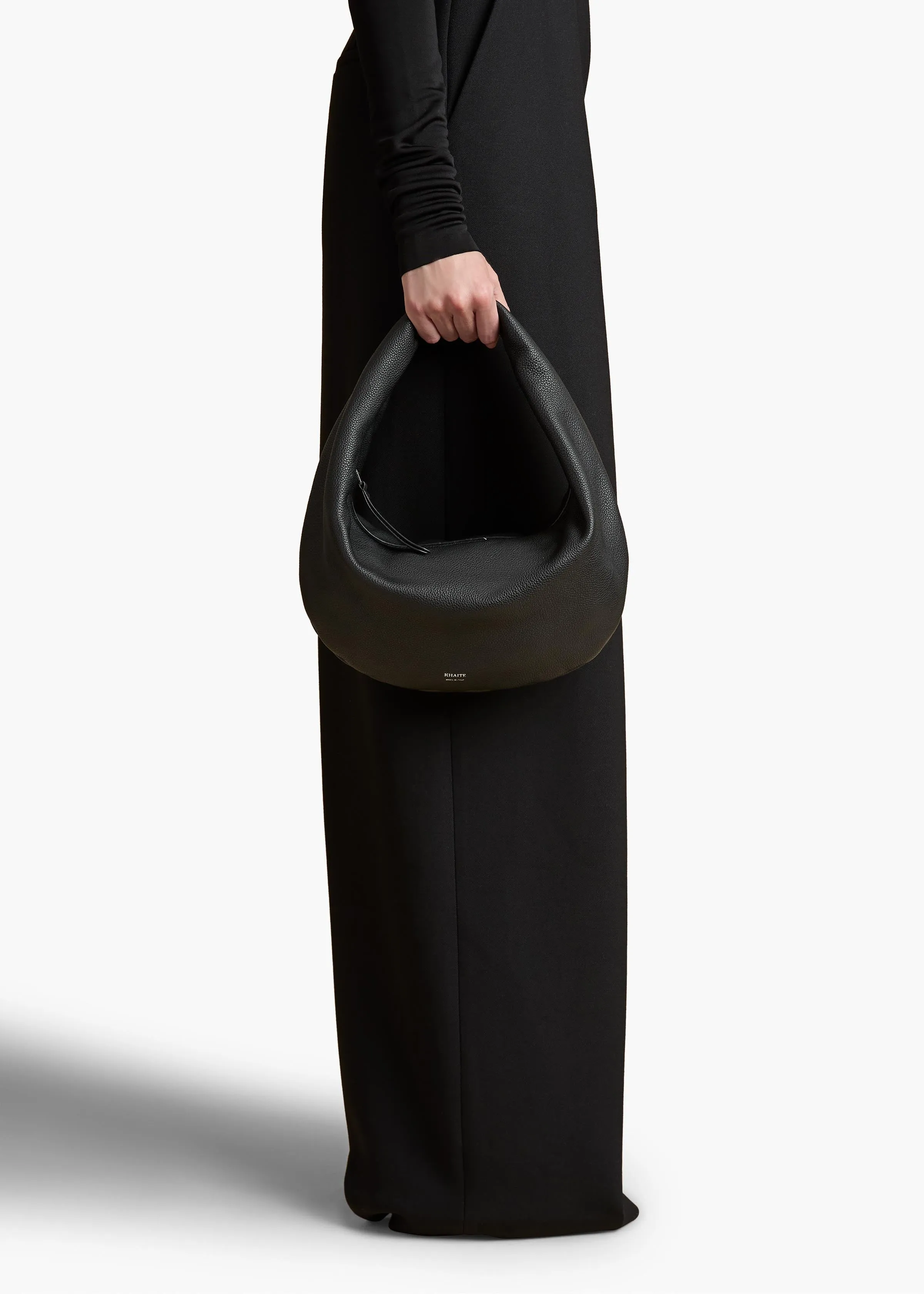 Medium Olivia Hobo in Black Pebbled Leather sold by KHAITE product image thumbnail 5