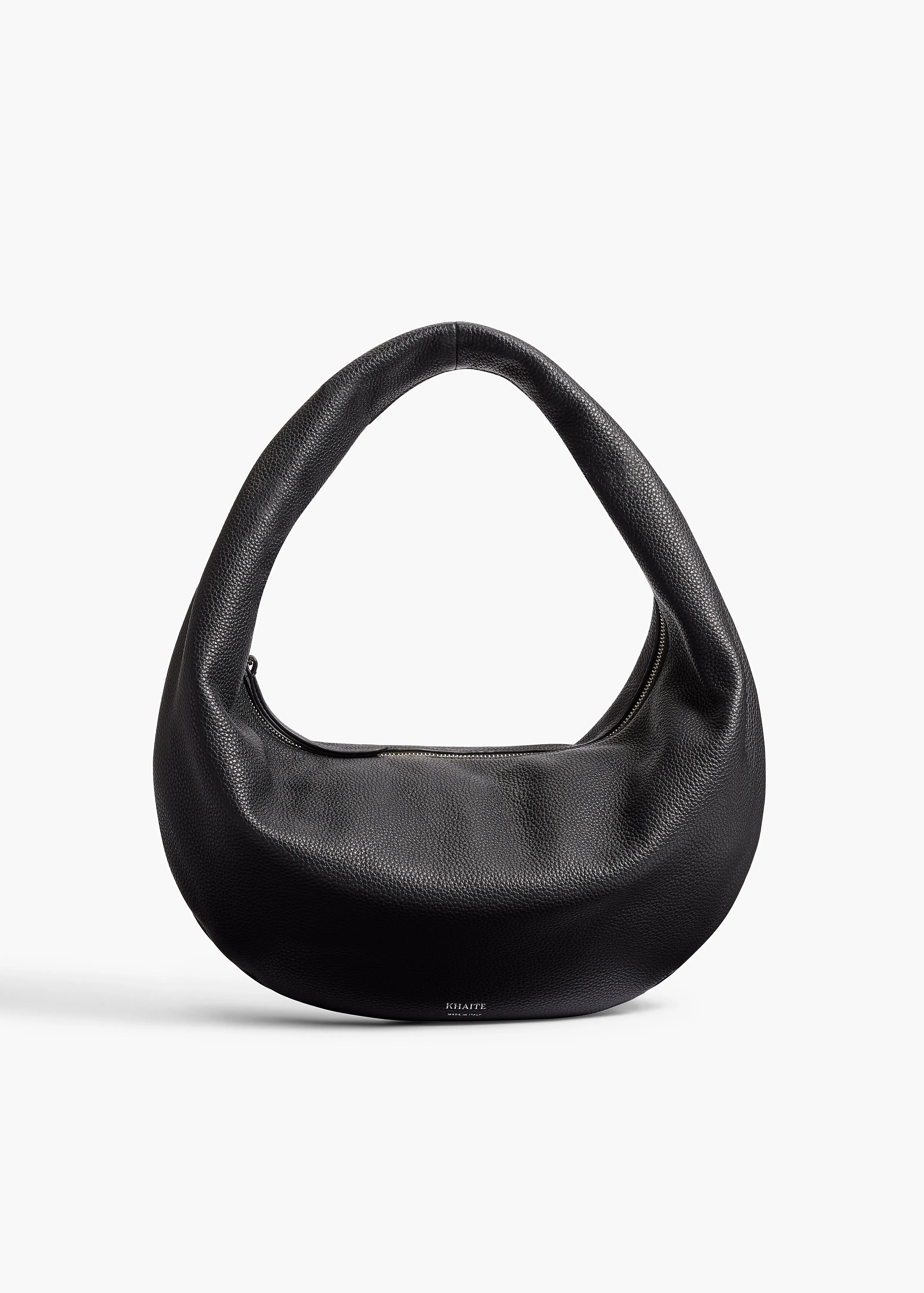 Medium Olivia Hobo in Black Pebbled Leather sold by KHAITE