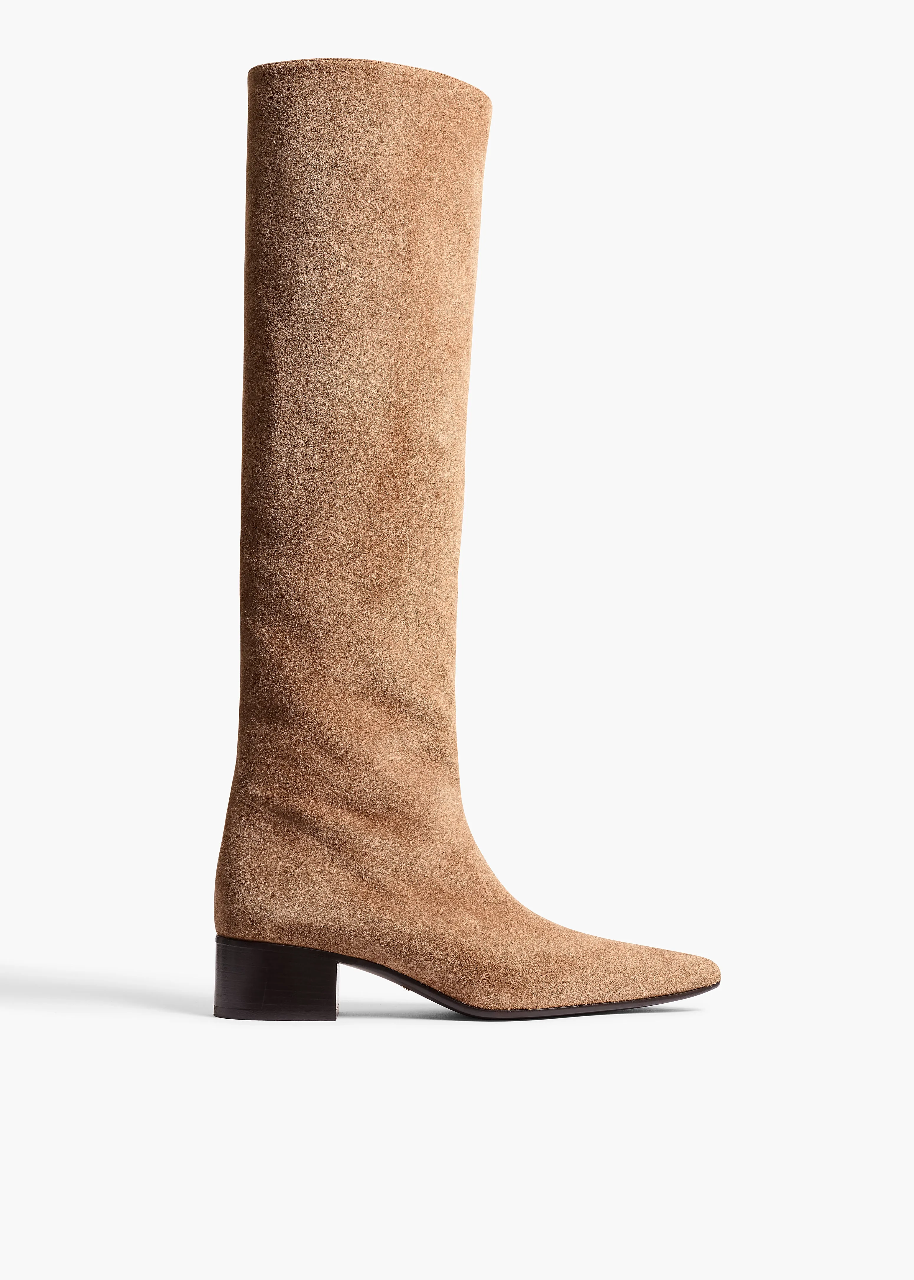 Andee Knee-High Boot in Taupe Suede sold by KHAITE