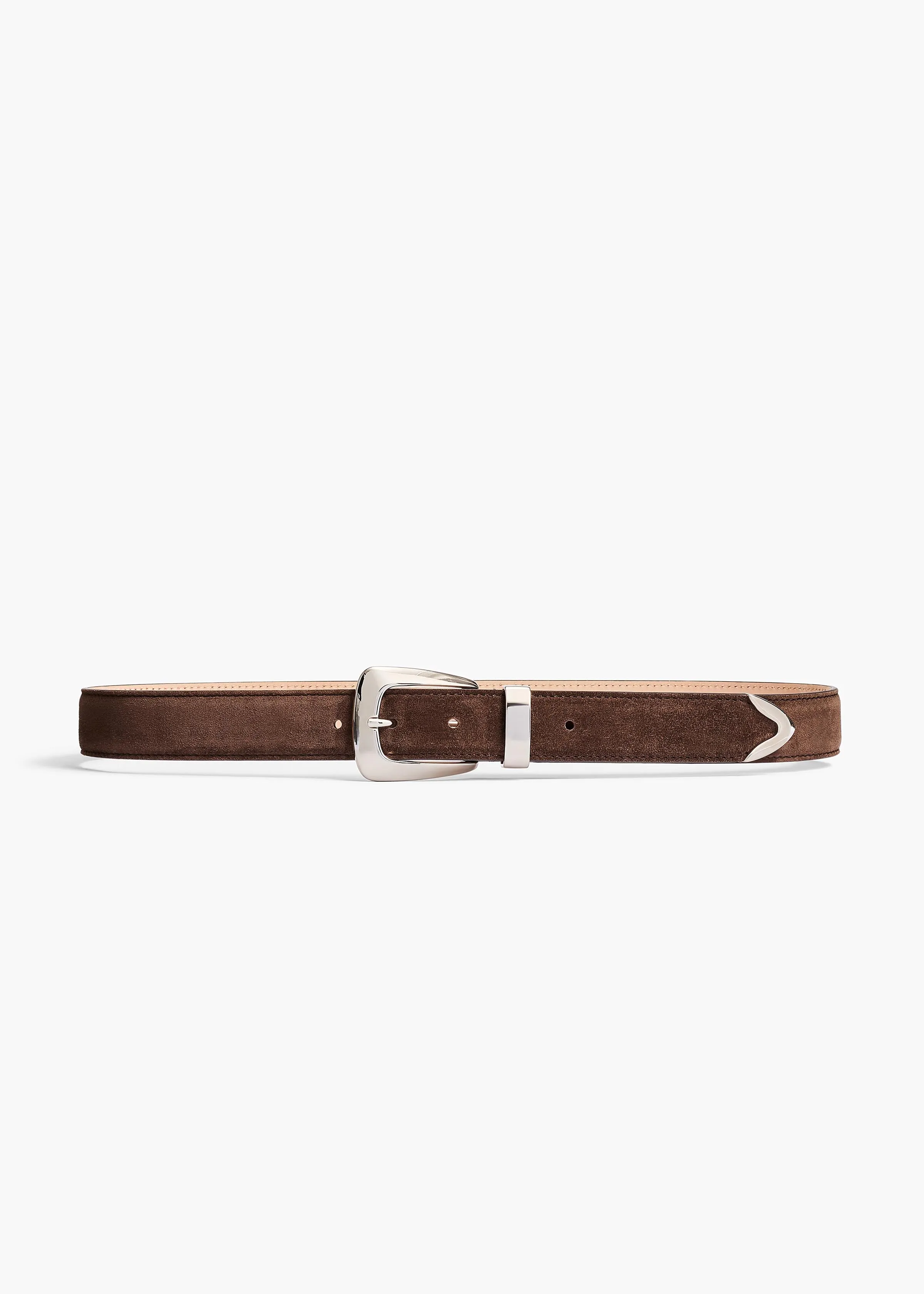 Benny Belt in Ebano Suede with Silver sold by KHAITE