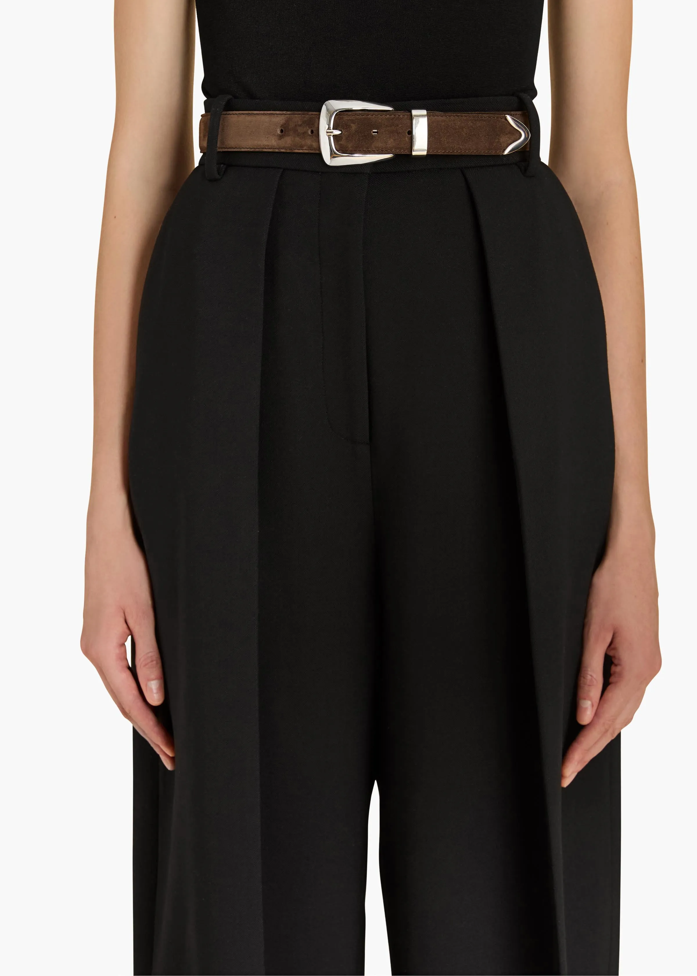 Benny Belt in Ebano Suede with Silver sold by KHAITE product image thumbnail 3