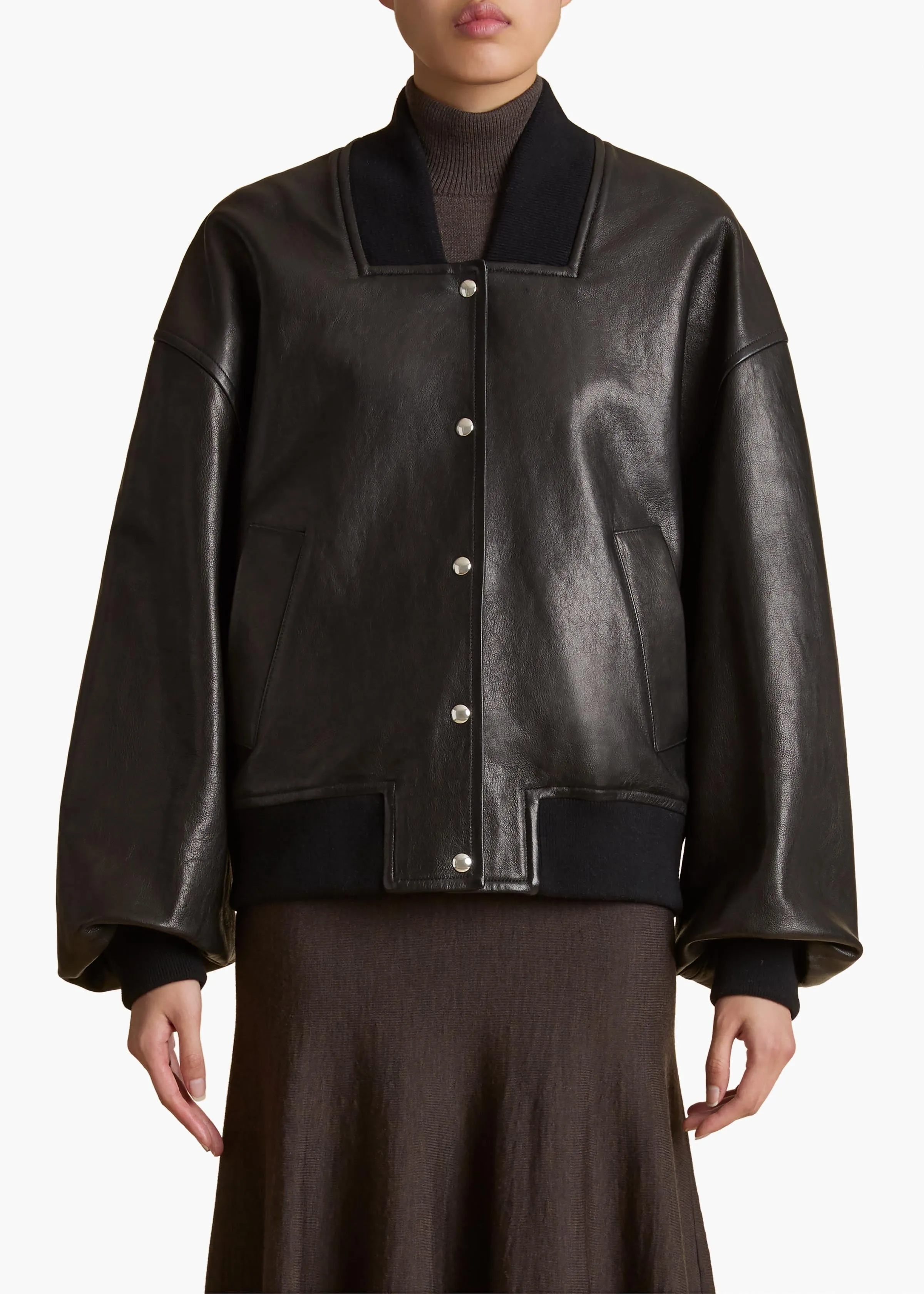 Spence Jacket in Black Leather sold by KHAITE product image thumbnail 3