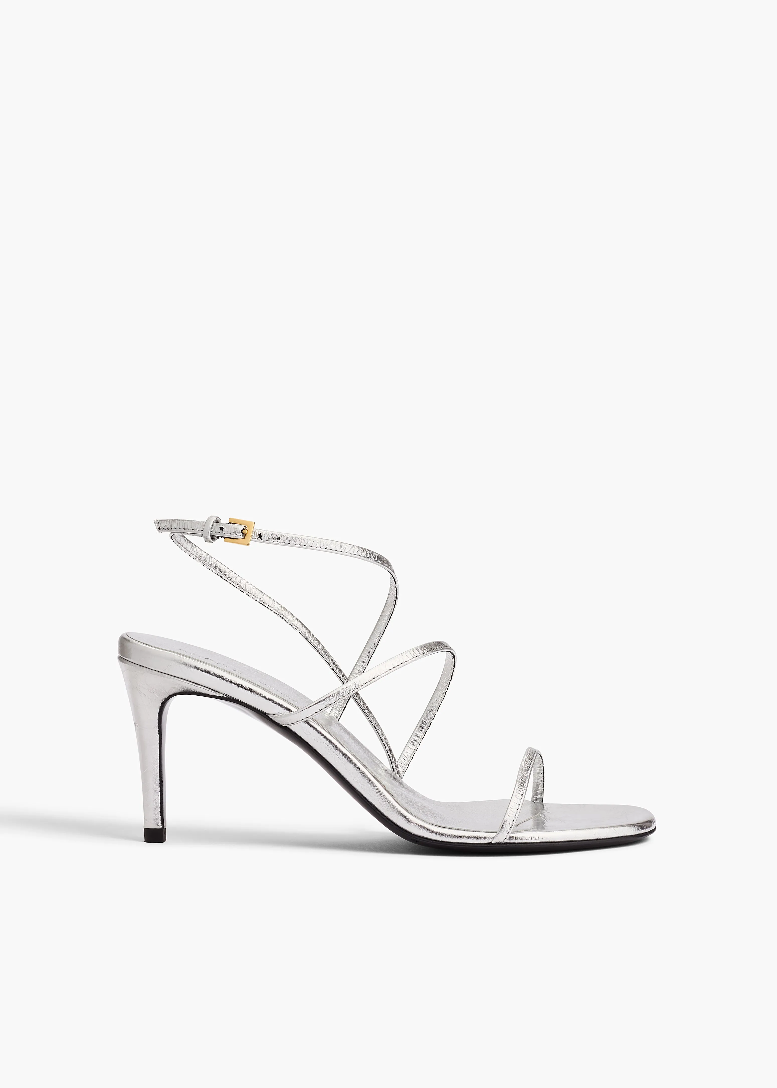 Loop Sandal in SIlver Metallic Leather sold by KHAITE