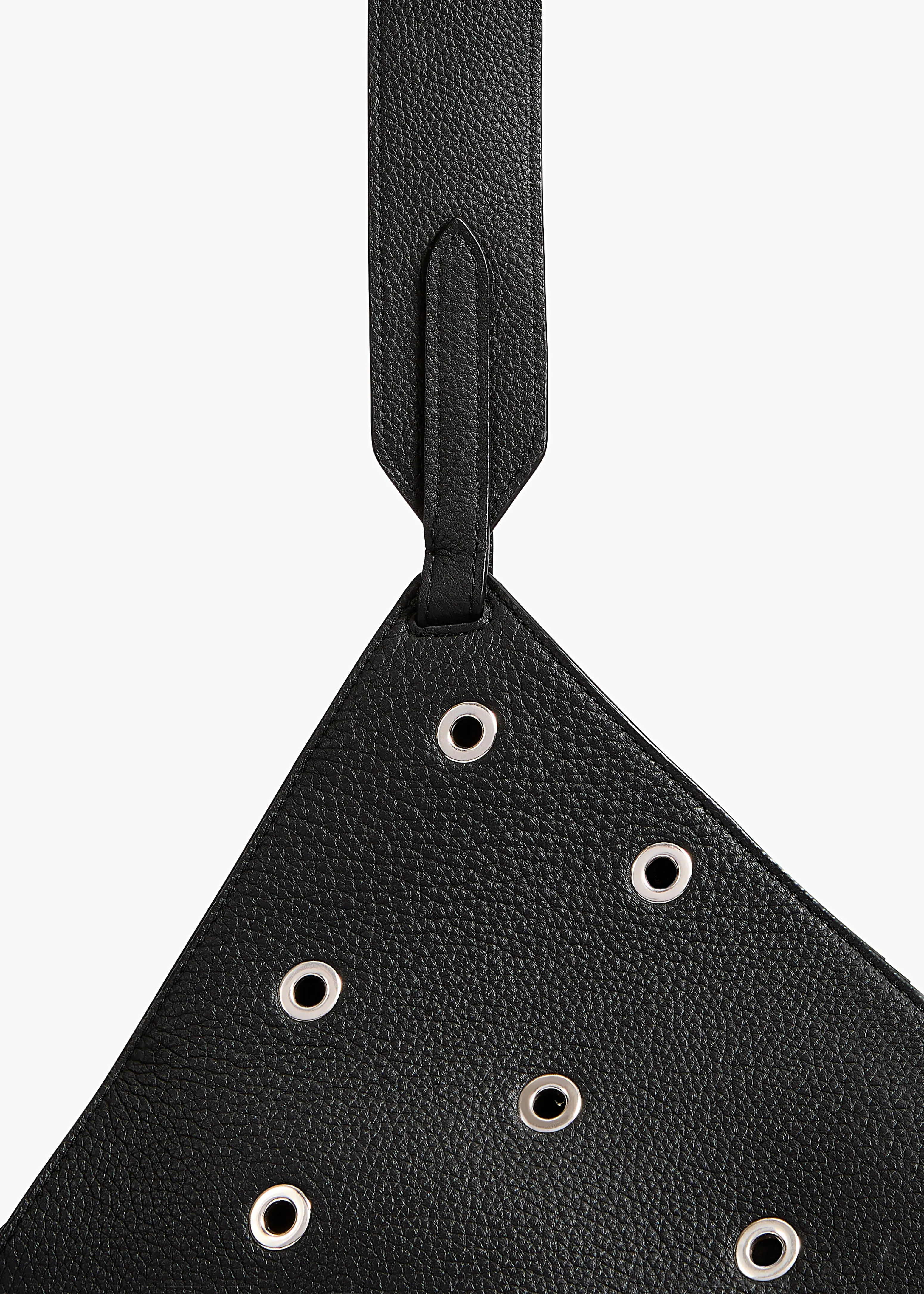 Small Lotus Tote in Black Pebbled Leather with Grommets sold by KHAITE product image thumbnail 4