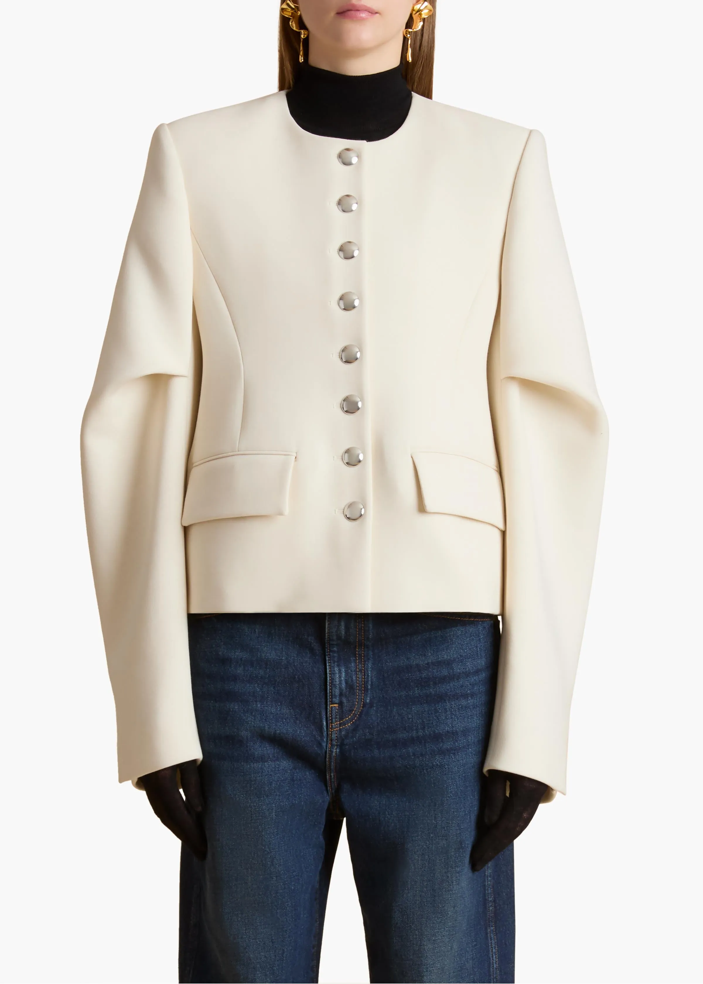 Darlman Jacket in Cream sold by KHAITE product image thumbnail 3