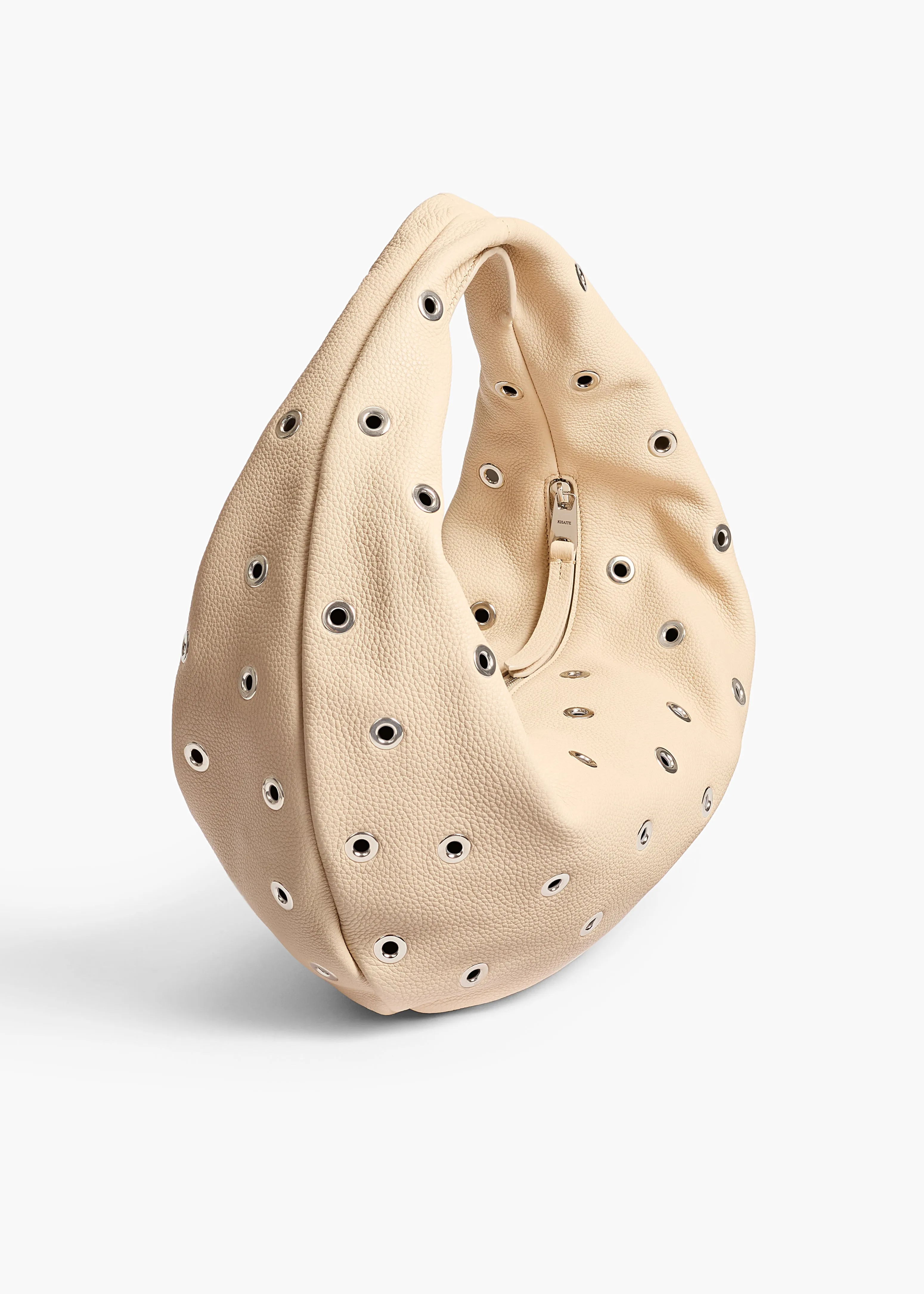 Medium Olivia Hobo in Dark Ivory Pebbled Leather with Grommets sold by KHAITE product image thumbnail 2