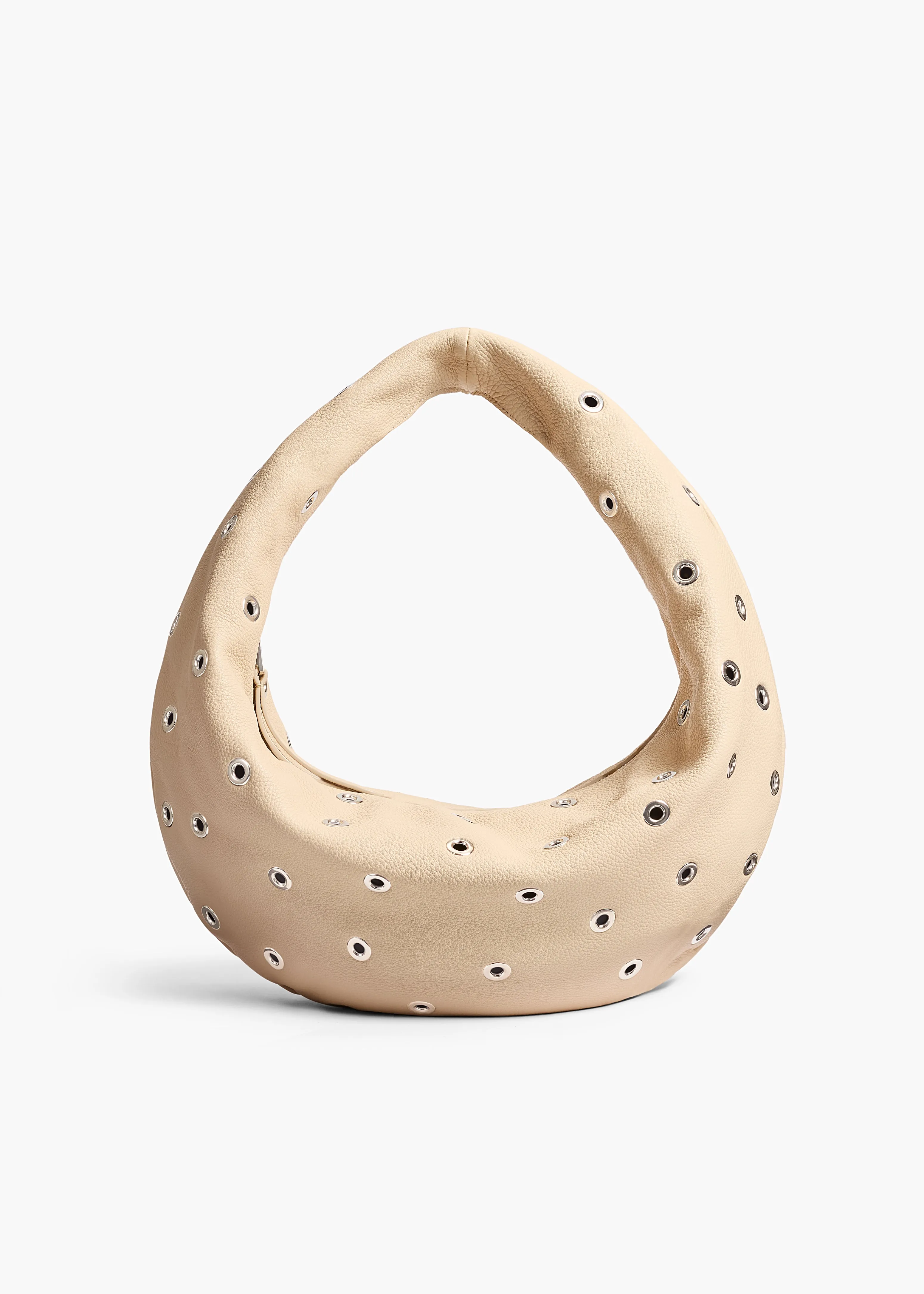 Medium Olivia Hobo in Dark Ivory Pebbled Leather with Grommets sold by KHAITE