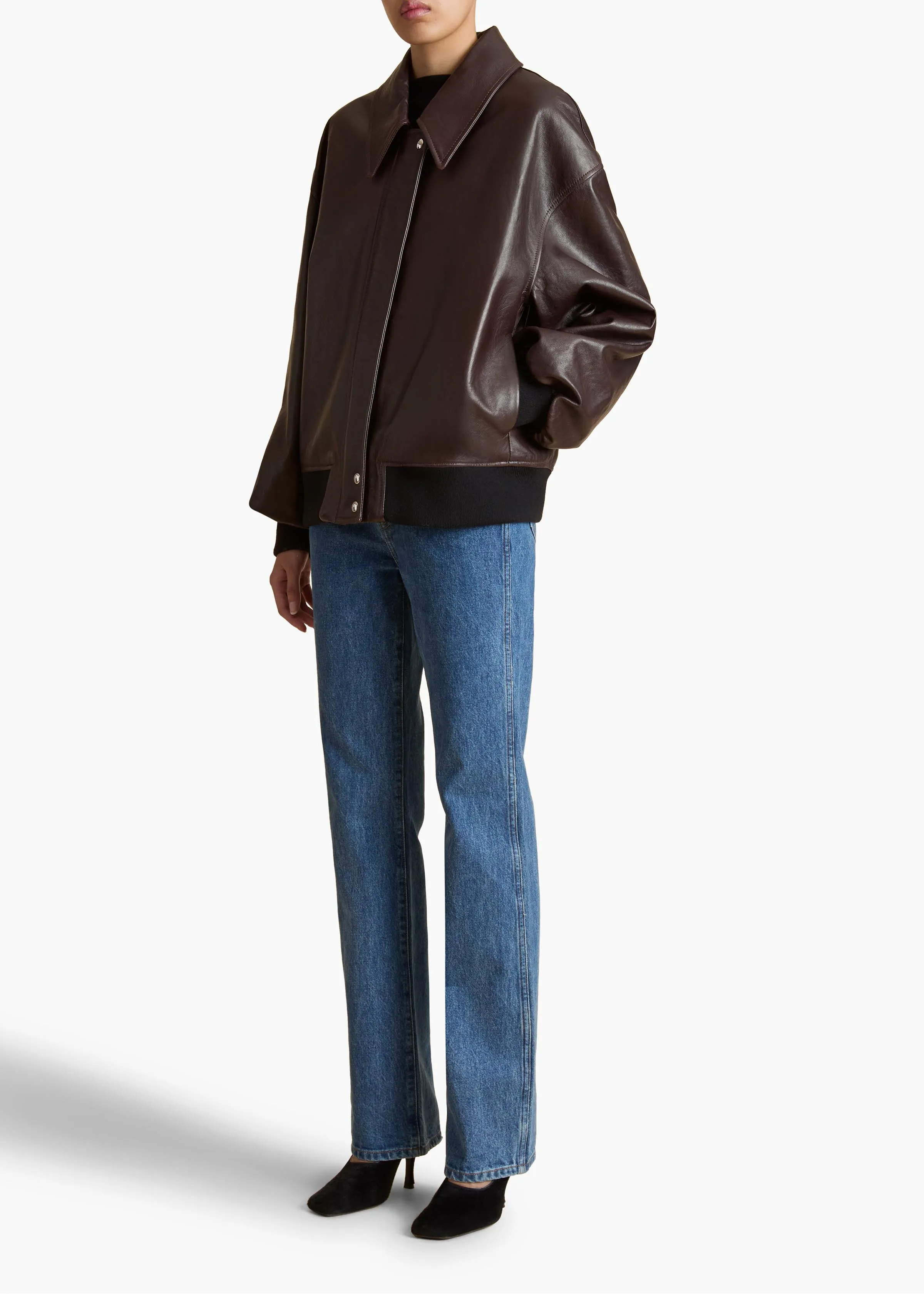 Shelman Jacket in Dark Brown Leather sold by KHAITE product image thumbnail 2