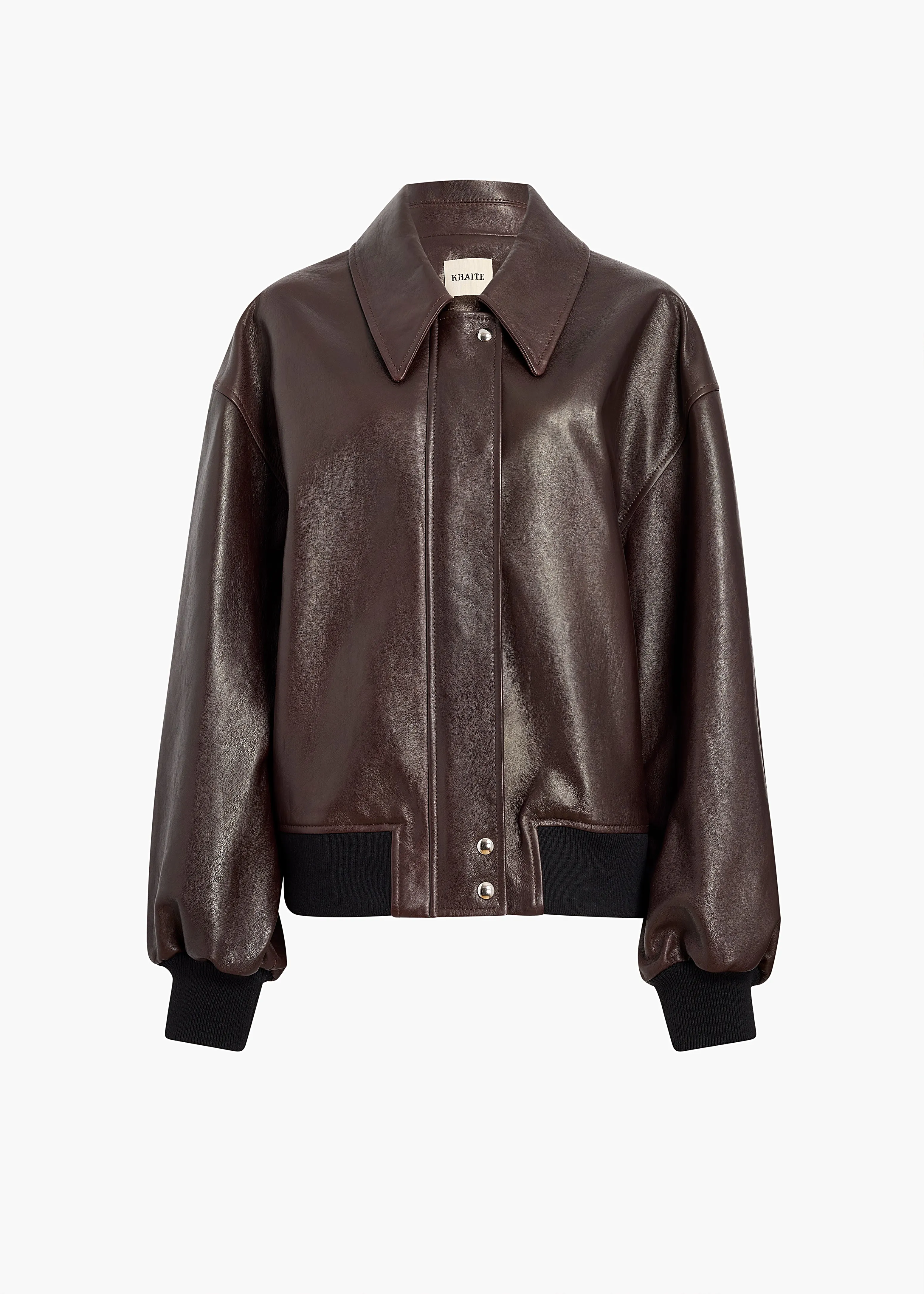Shelman Jacket in Dark Brown Leather sold by KHAITE