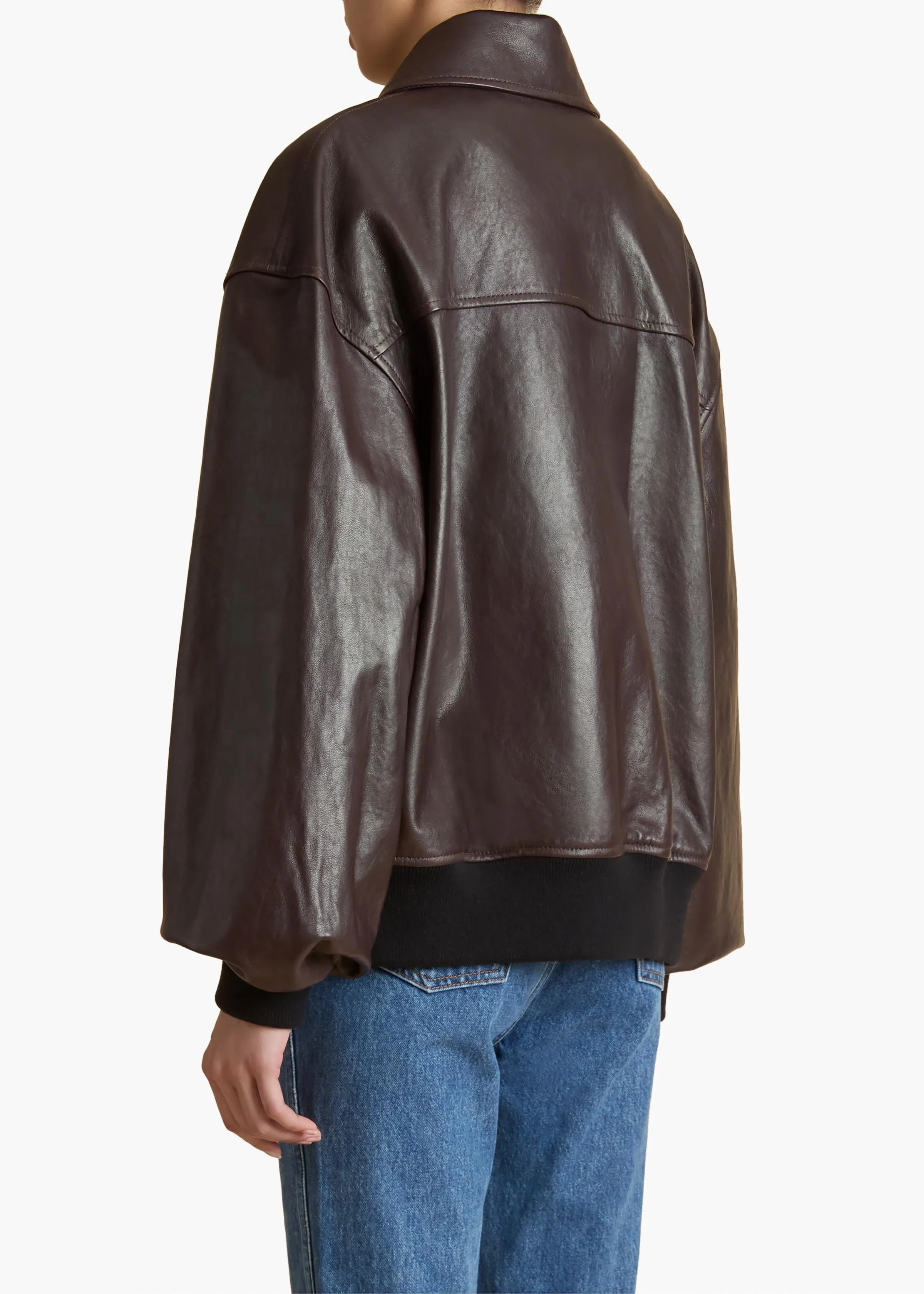 Shelman Jacket in Dark Brown Leather sold by KHAITE product image thumbnail 4