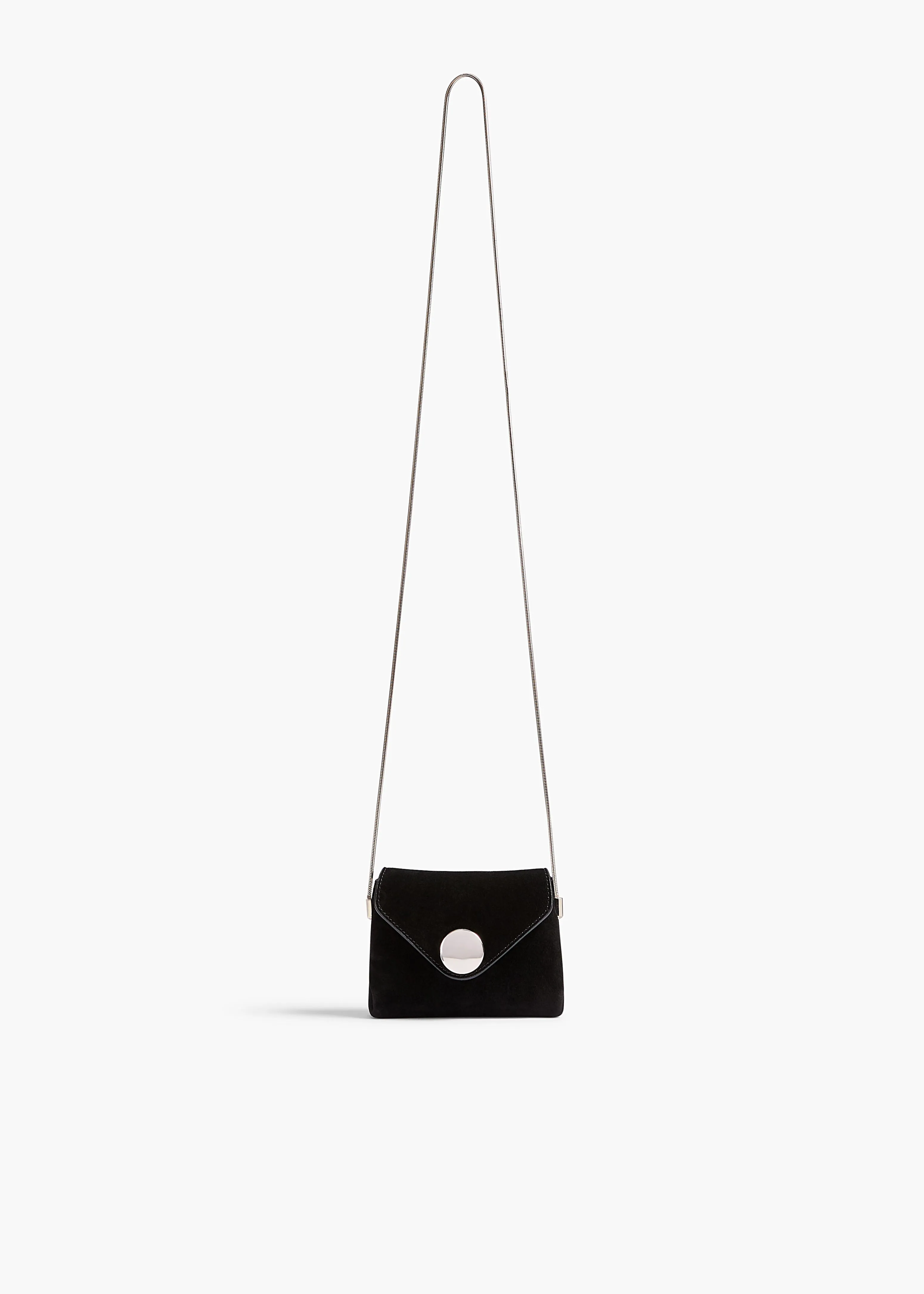 Nano Bobbi Crossbody Bag in Black Suede sold by KHAITE