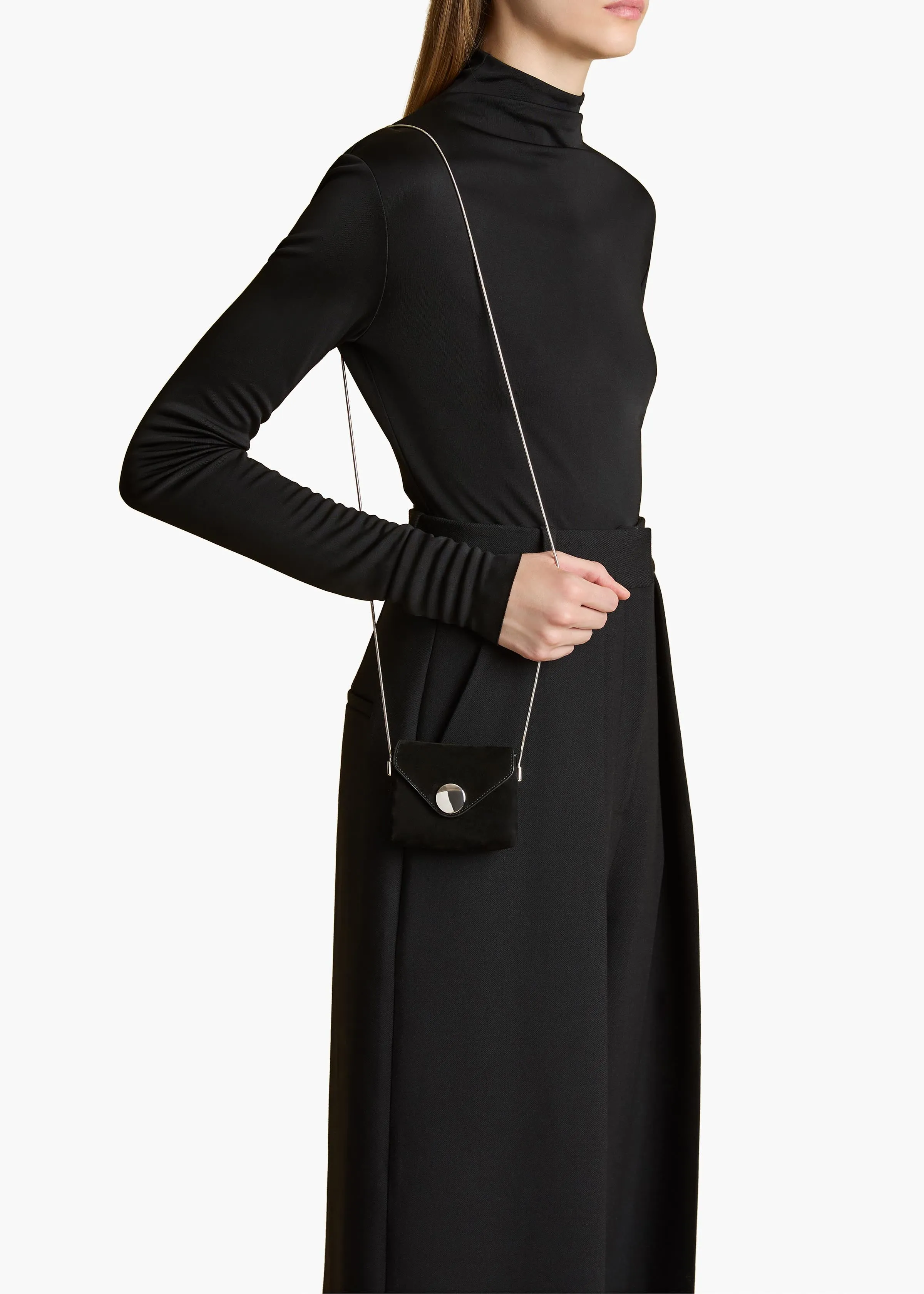 Nano Bobbi Crossbody Bag in Black Suede sold by KHAITE product image thumbnail 5