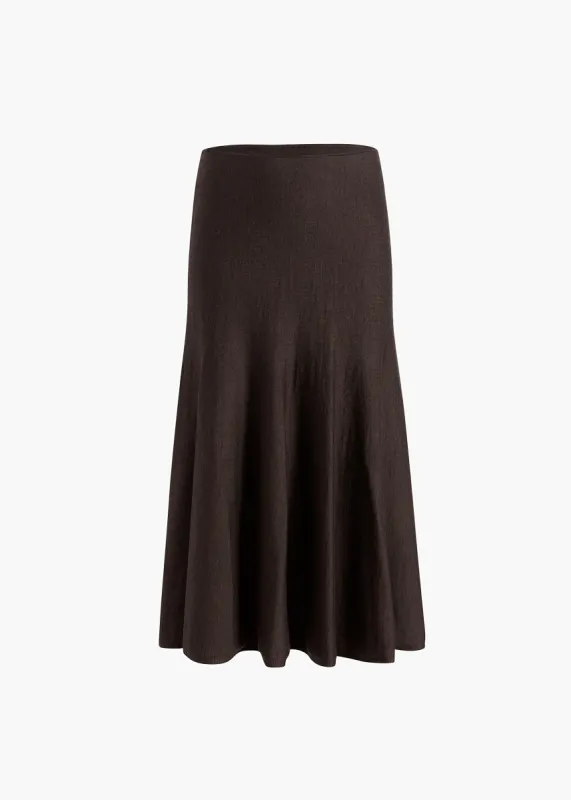Mayu Skirt in Grapeseed sold by KHAITE