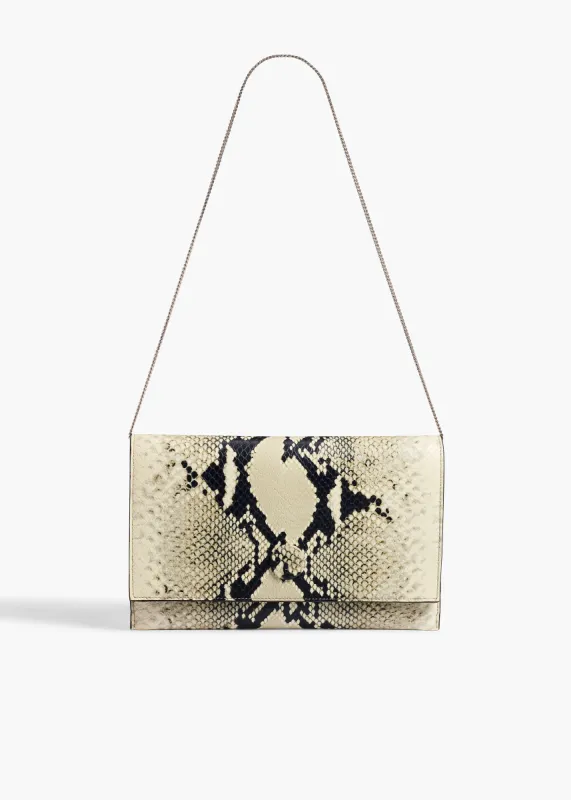 Eve Pochette on Chain in Natural Python-Embossed Leather sold by KHAITE