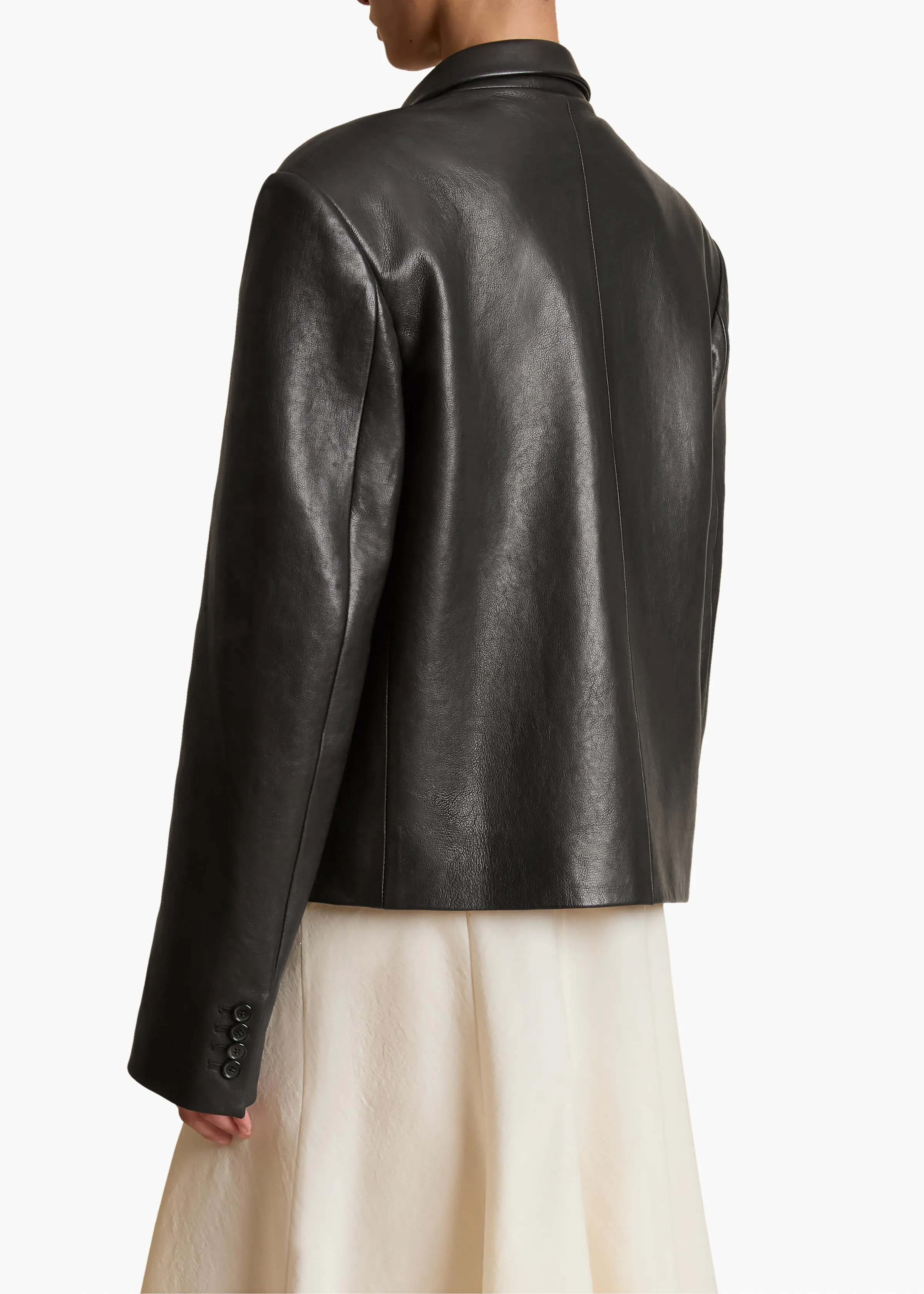 Tonni Blazer in Black Leather sold by KHAITE product image thumbnail 4