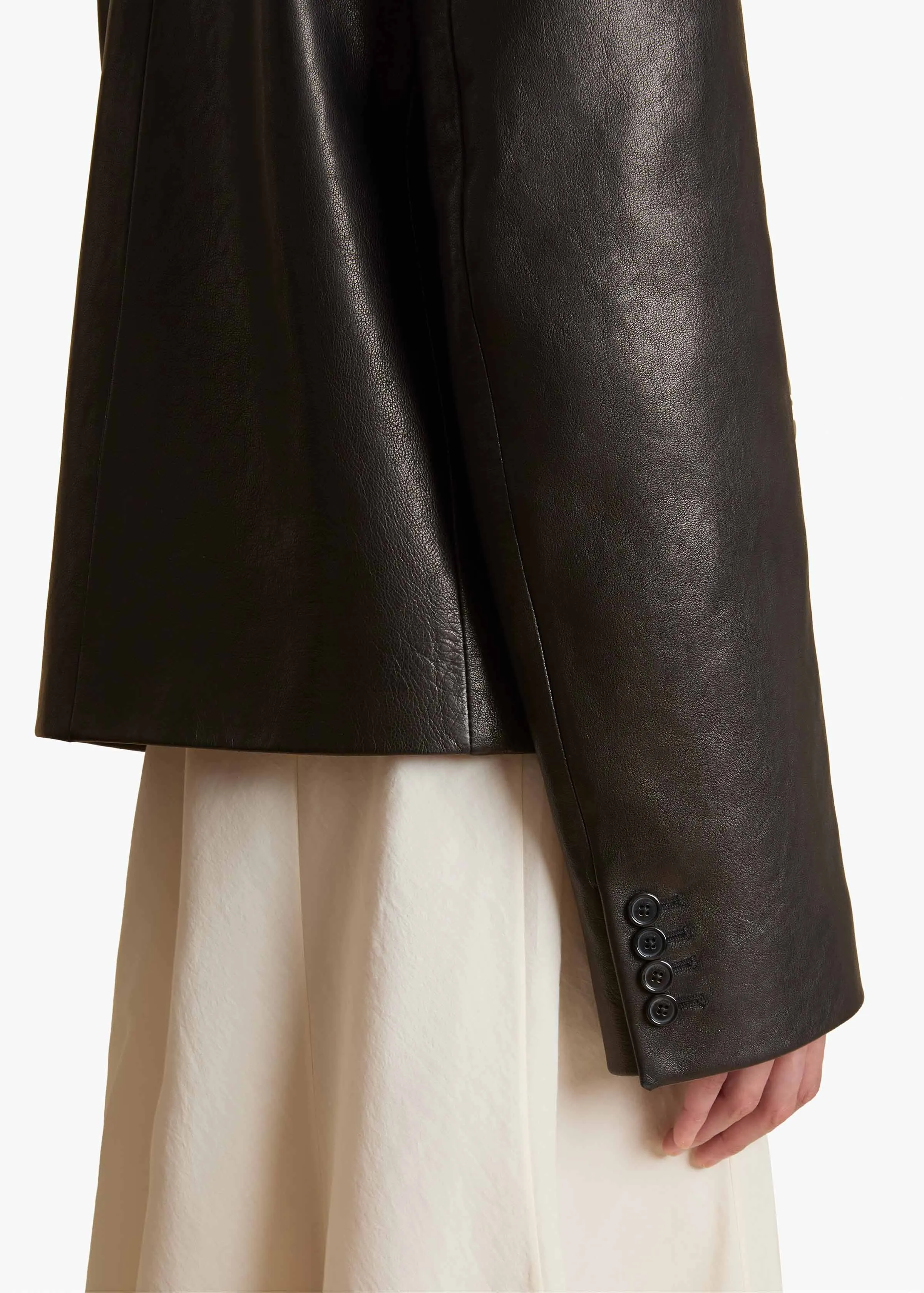Tonni Blazer in Black Leather sold by KHAITE product image thumbnail 5