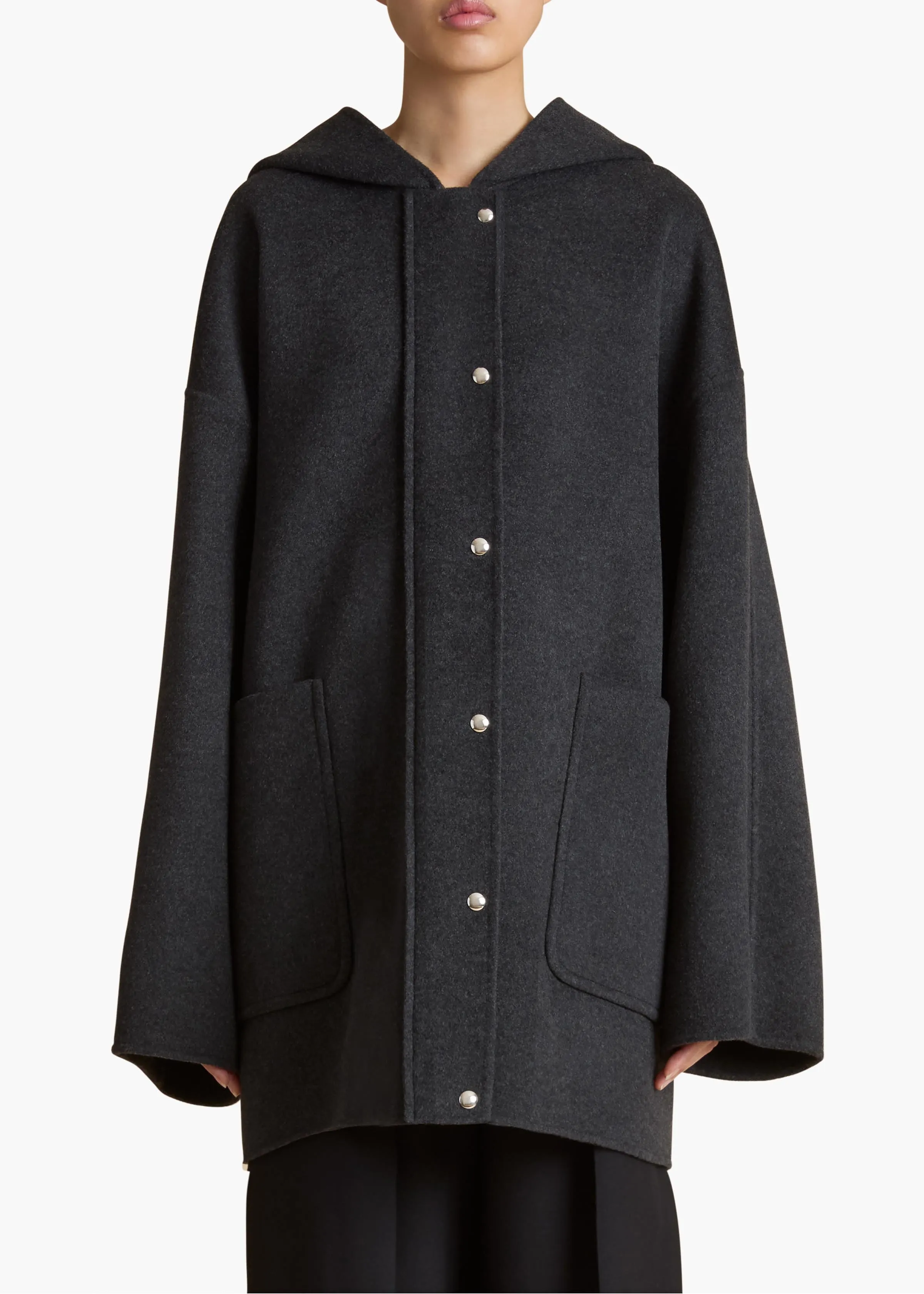 Hessner Coat in Charcoal sold by KHAITE product image thumbnail 3